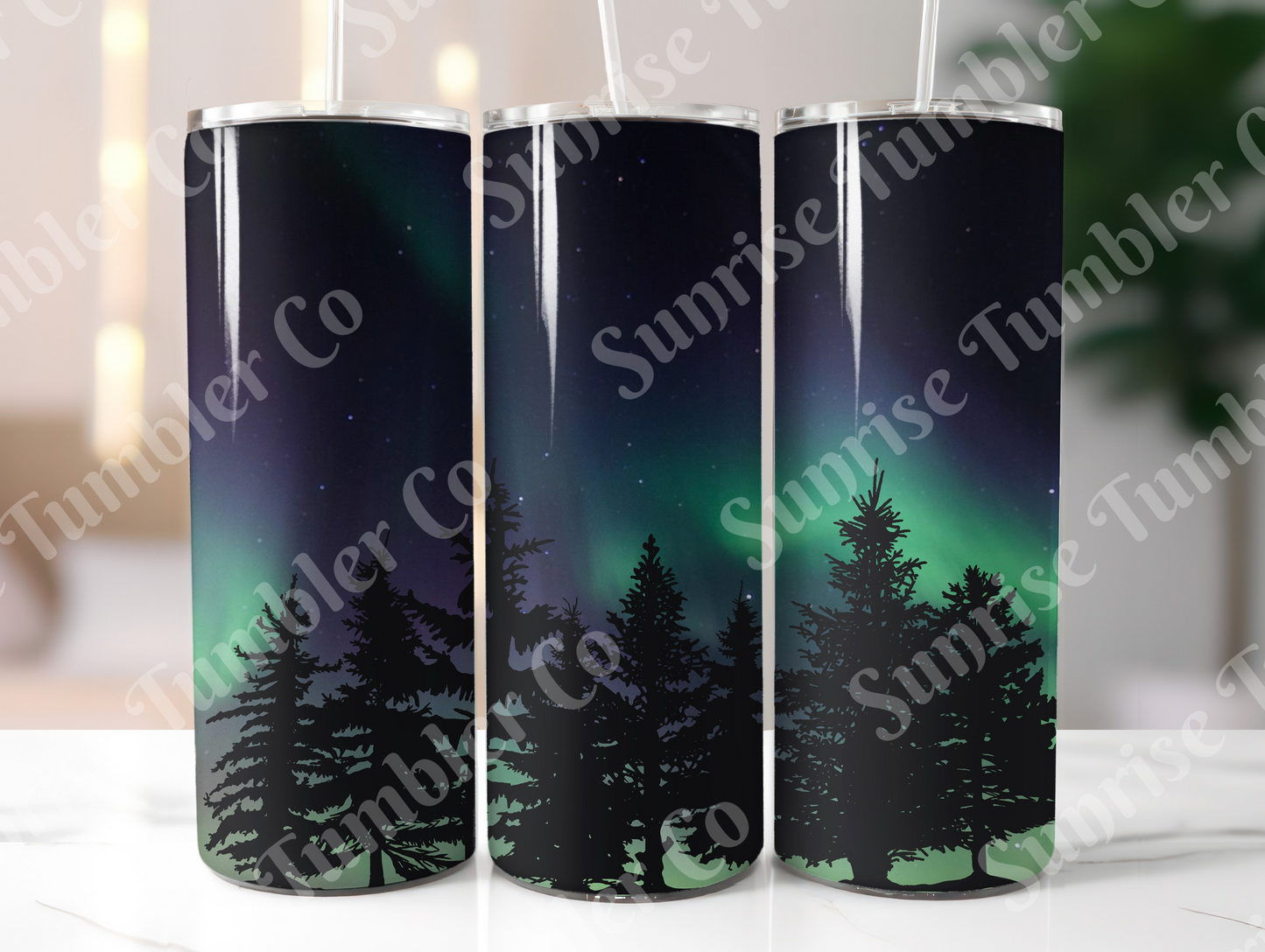 Galaxy and Northern Lights Variety - 20 oz and 30 oz Tumblers (Glow In The Dark Option Available)