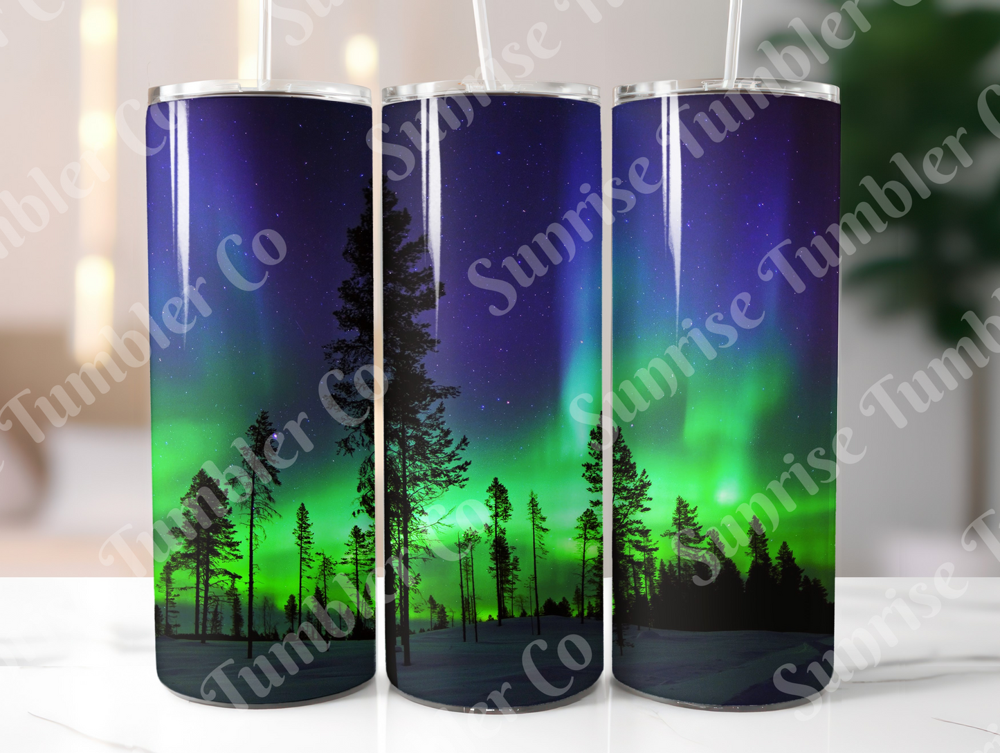 Galaxy and Northern Lights Variety - 20 oz and 30 oz Tumblers (Glow In The Dark Option Available)