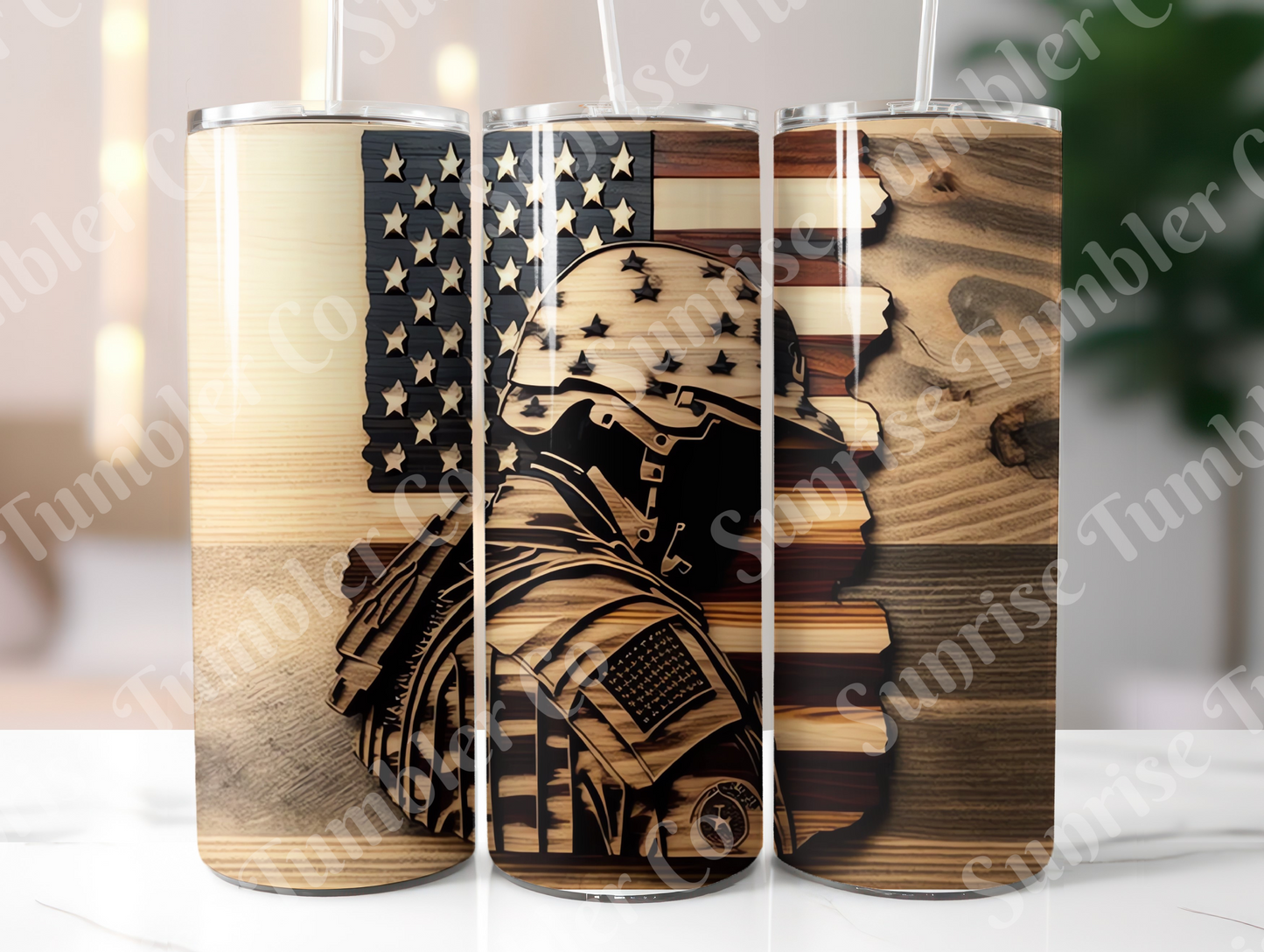 Military, Veteran & First Responders Variety Part 1 - 20oz and 30oz Tumblers (Glow In The Dark Green And Blue Available)