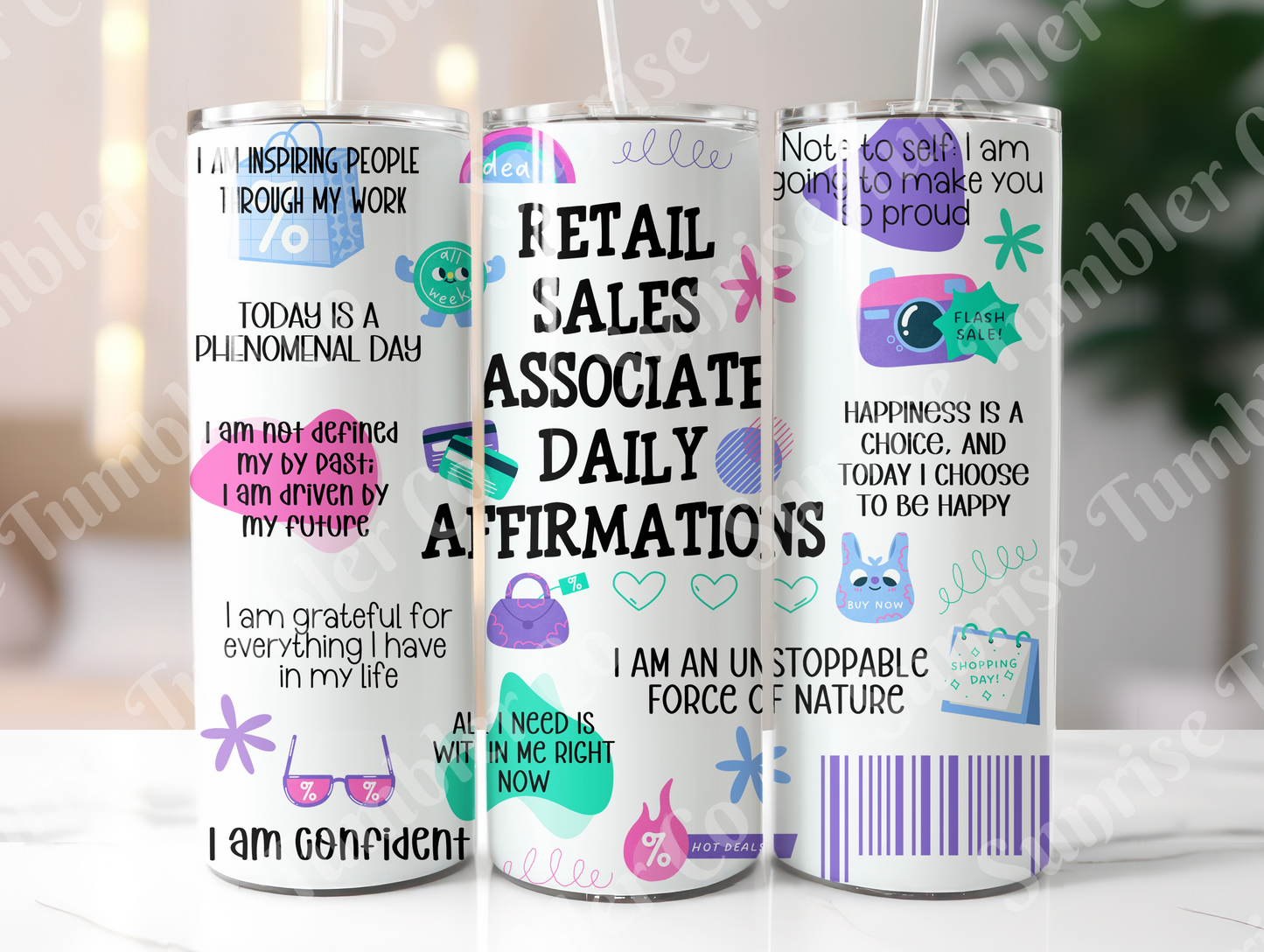 Positive and Inspirational Variety Part 4 - 20 oz and 30 oz Tumblers 9glow In The Dark Option Available)