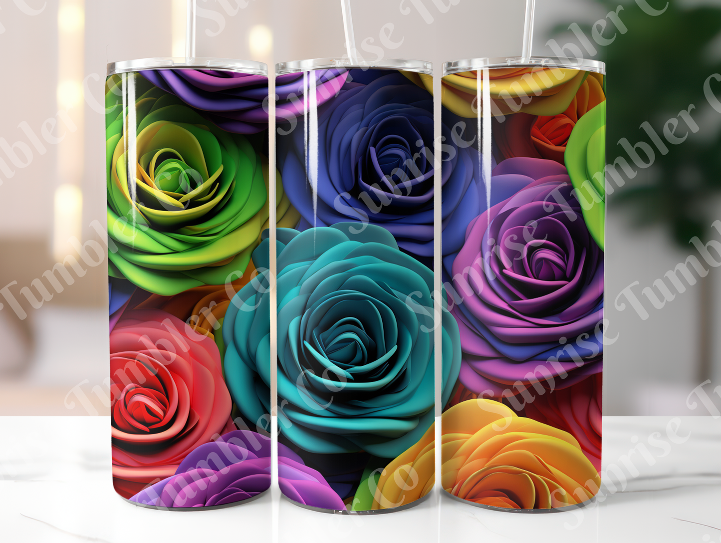 Roses Variety Part 1 - 20oz and 30oz Tumblers (Glow In The Dark Green And Blue Available)