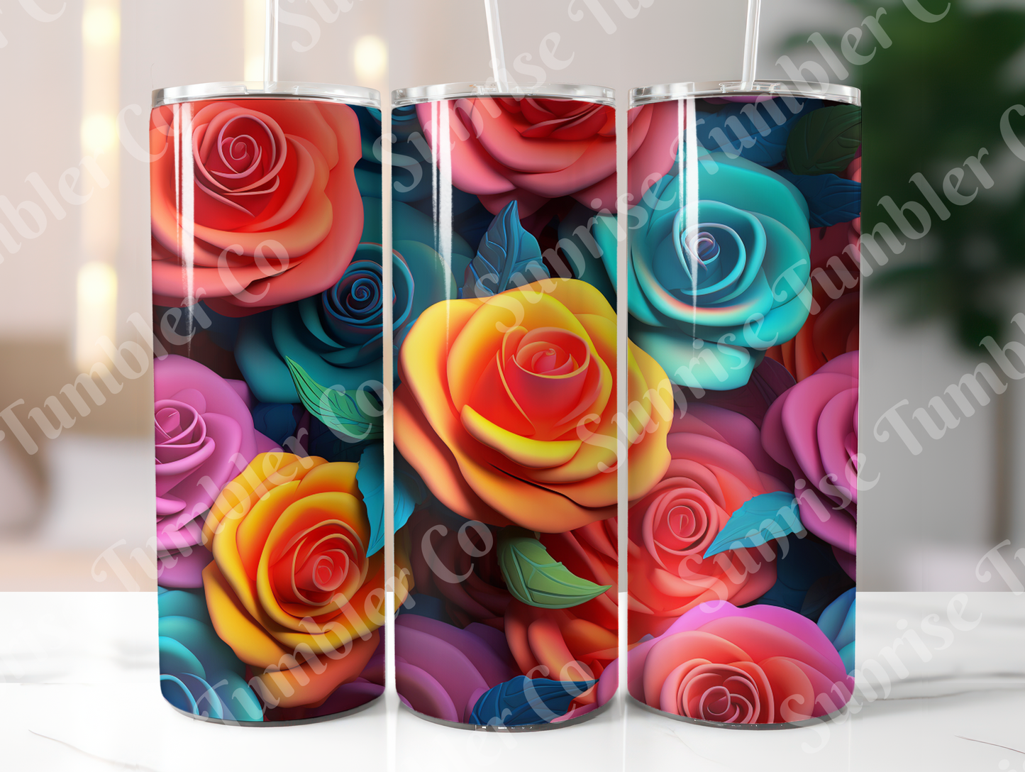 Roses Variety Part 1 - 20oz and 30oz Tumblers (Glow In The Dark Green And Blue Available)