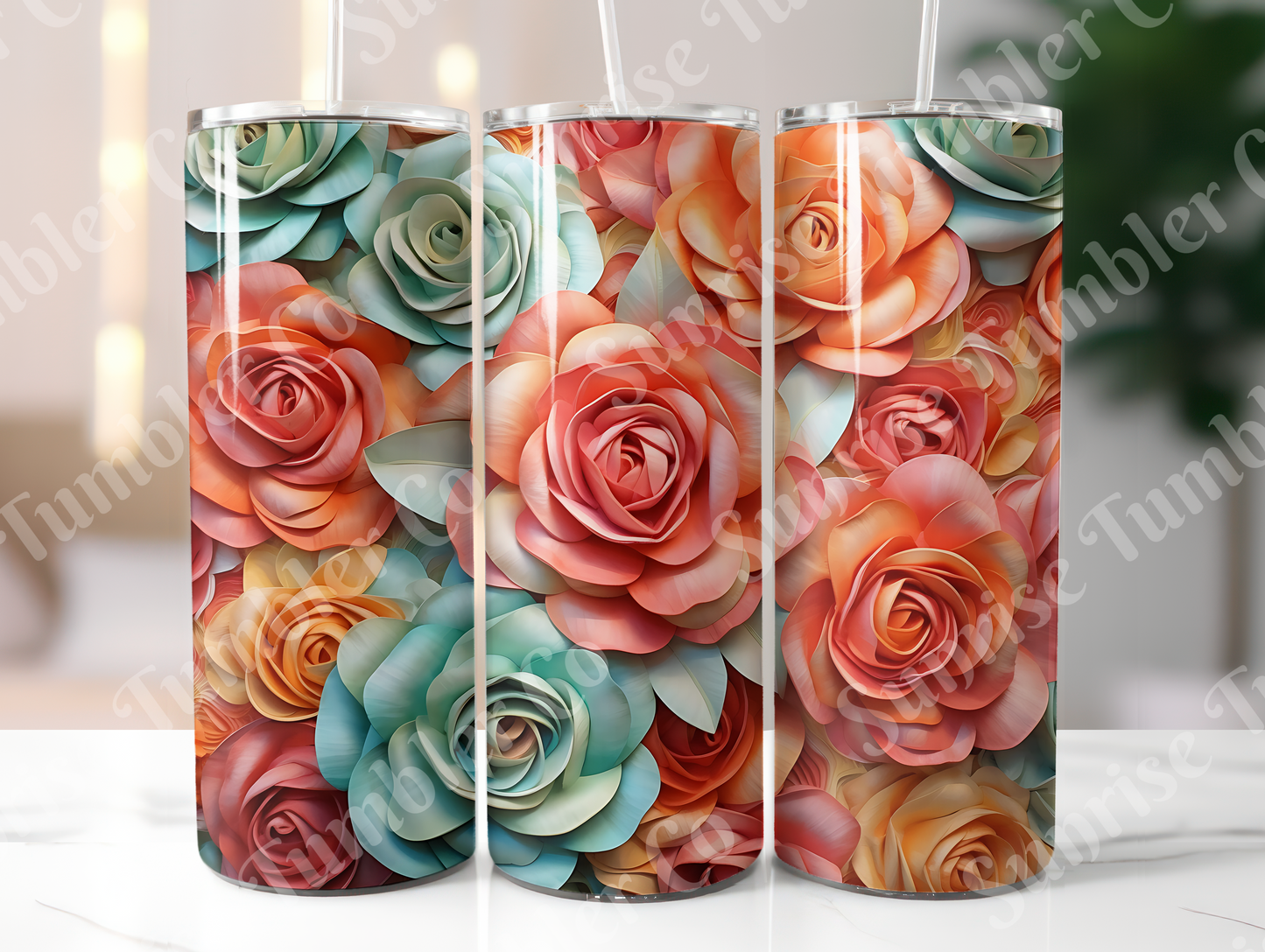 Roses Variety Part 1 - 20oz and 30oz Tumblers (Glow In The Dark Green And Blue Available)