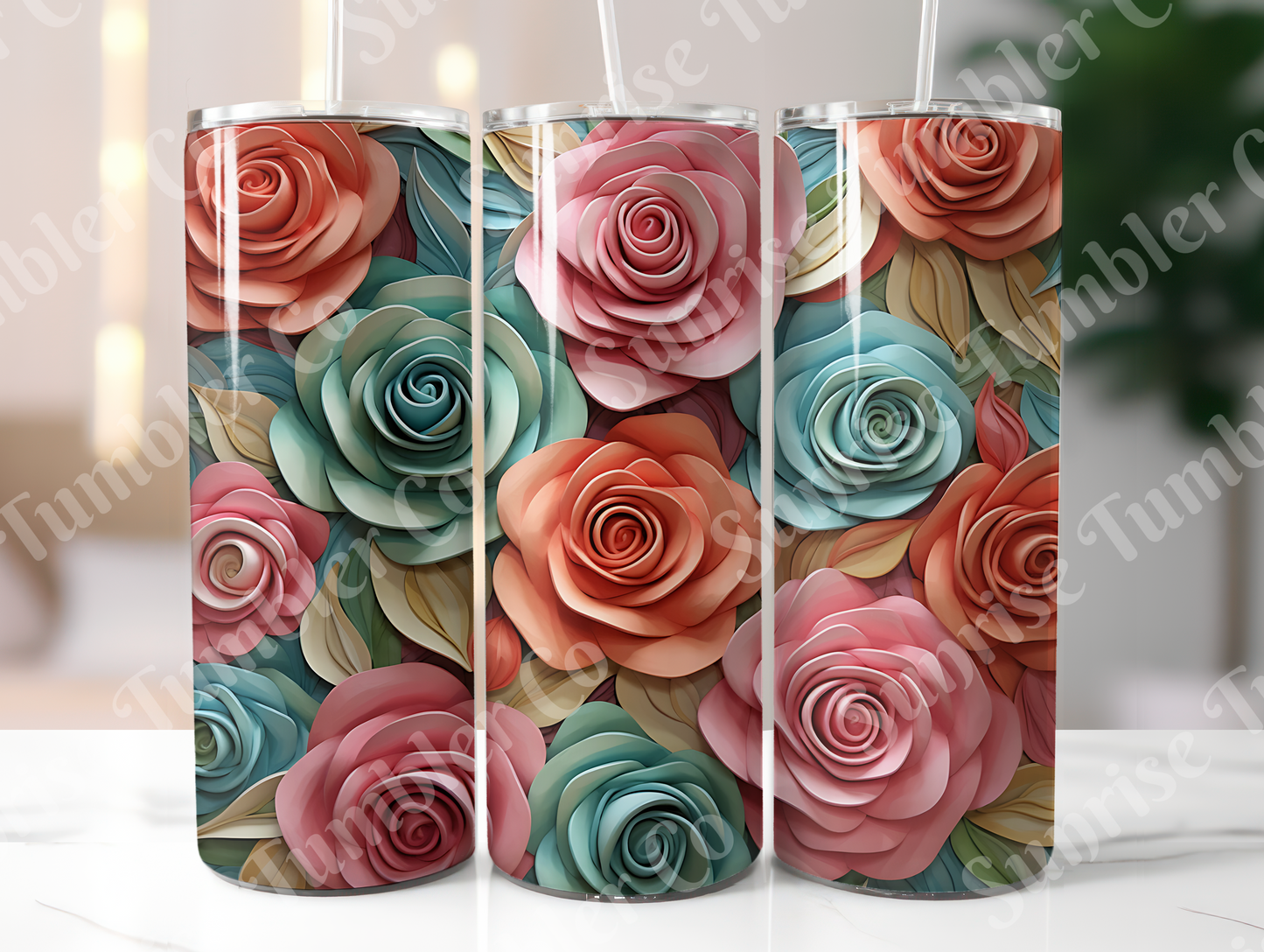 Roses Variety Part 1 - 20oz and 30oz Tumblers (Glow In The Dark Green And Blue Available)