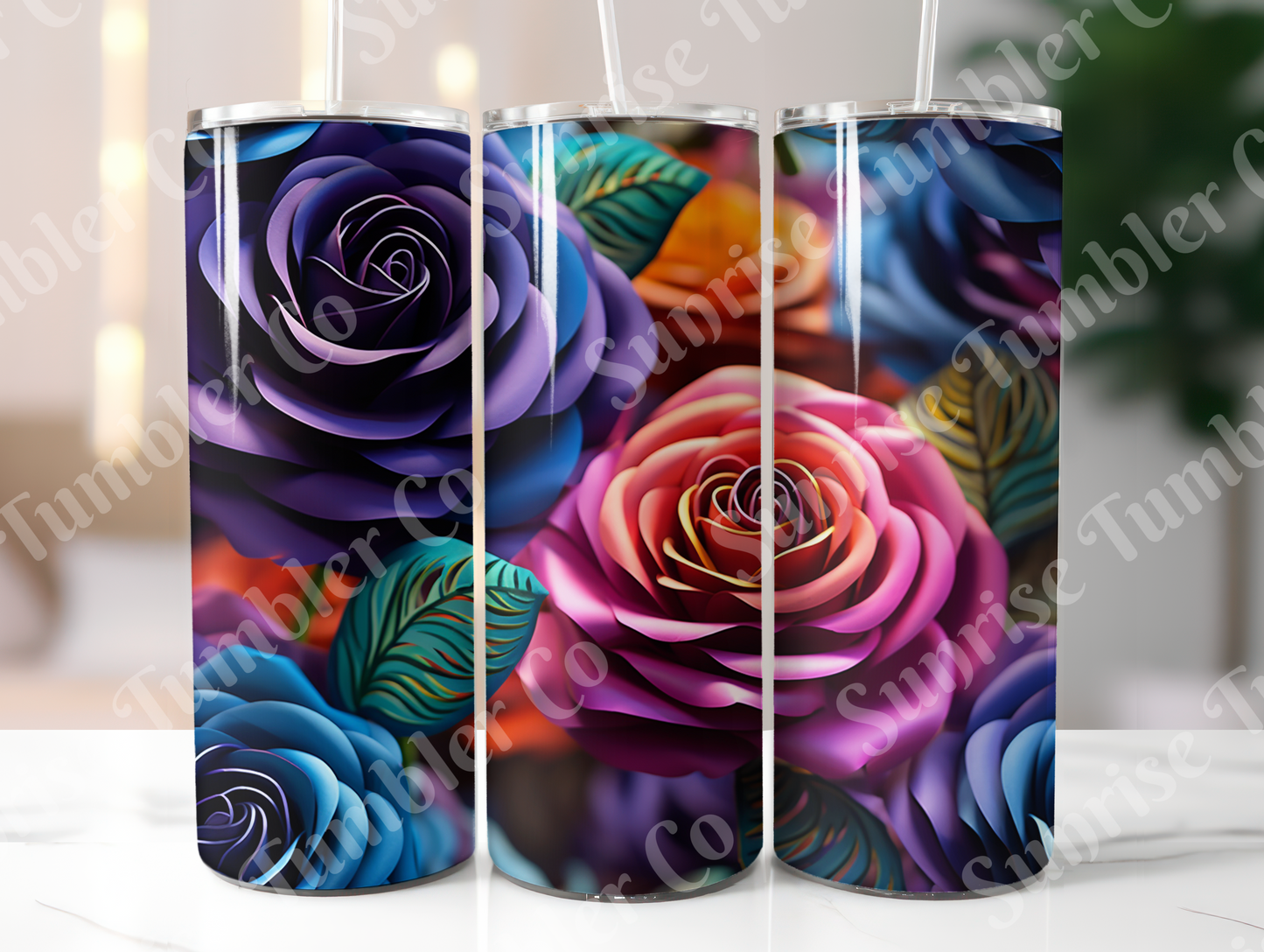 Roses Variety Part 1 - 20oz and 30oz Tumblers (Glow In The Dark Green And Blue Available)