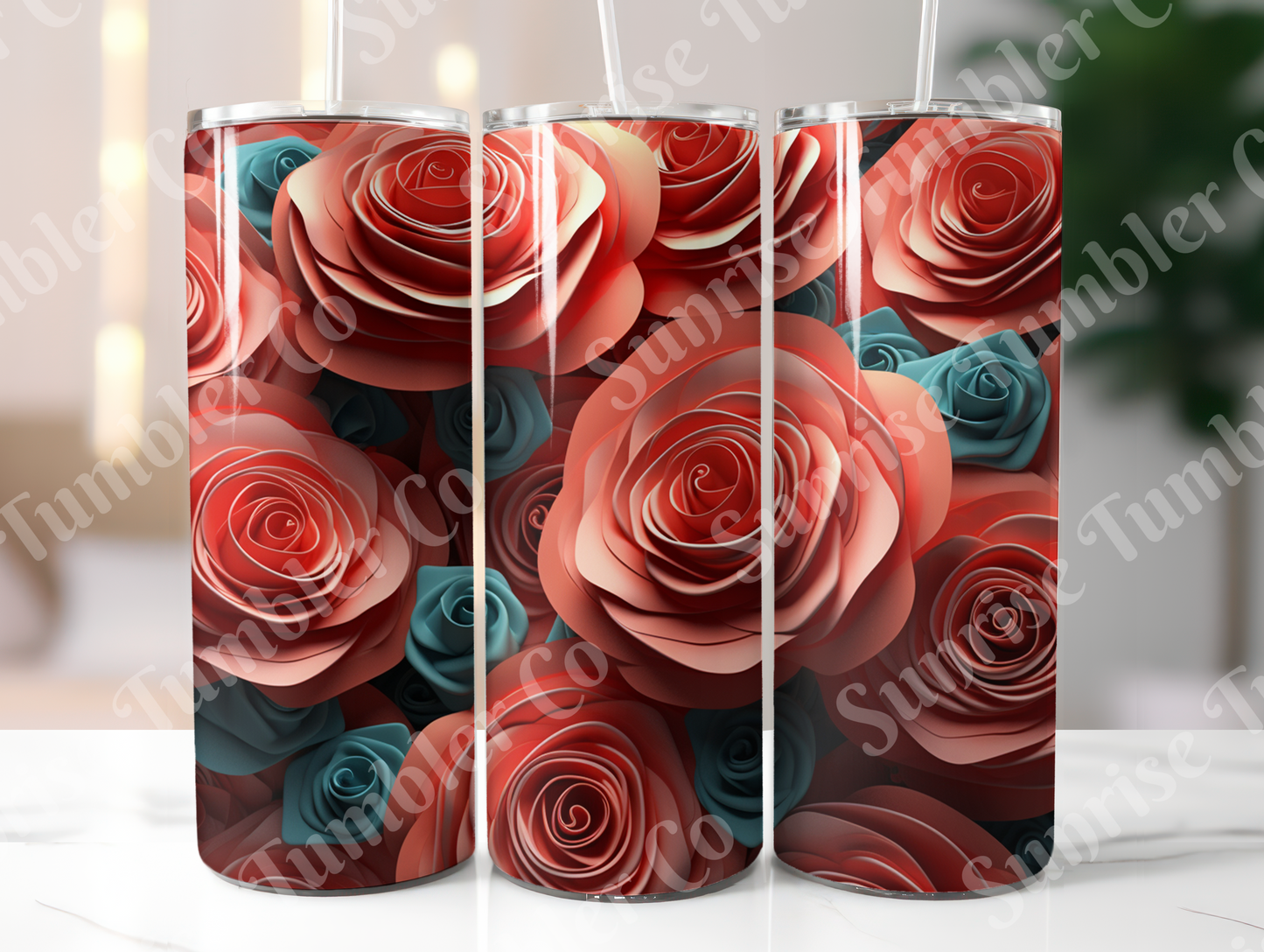 Roses Variety Part 1 - 20oz and 30oz Tumblers (Glow In The Dark Green And Blue Available)