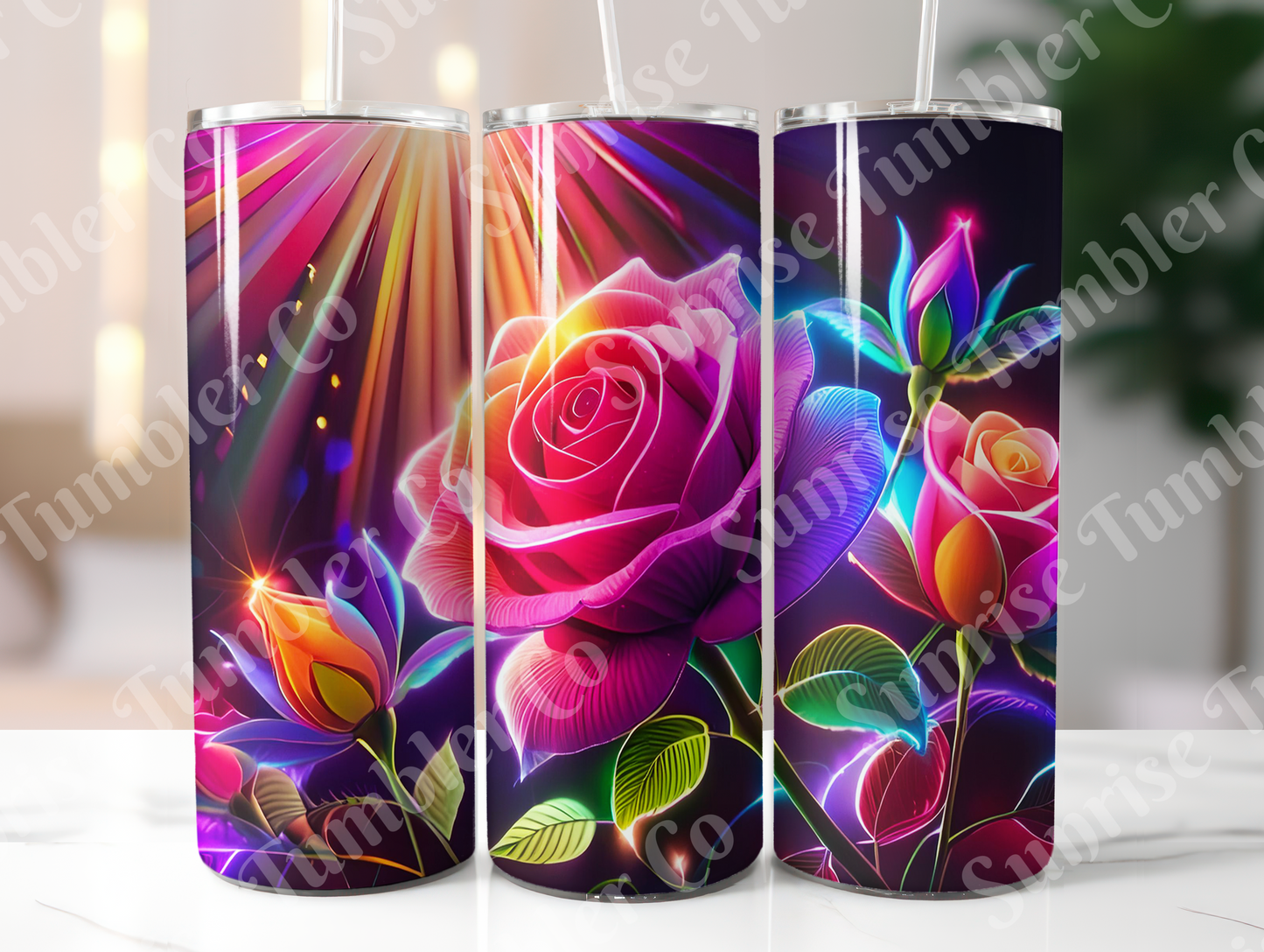 Roses Variety Part 2 - 20oz and 30oz Tumblers (Glow In The Dark Green And Blue Available)