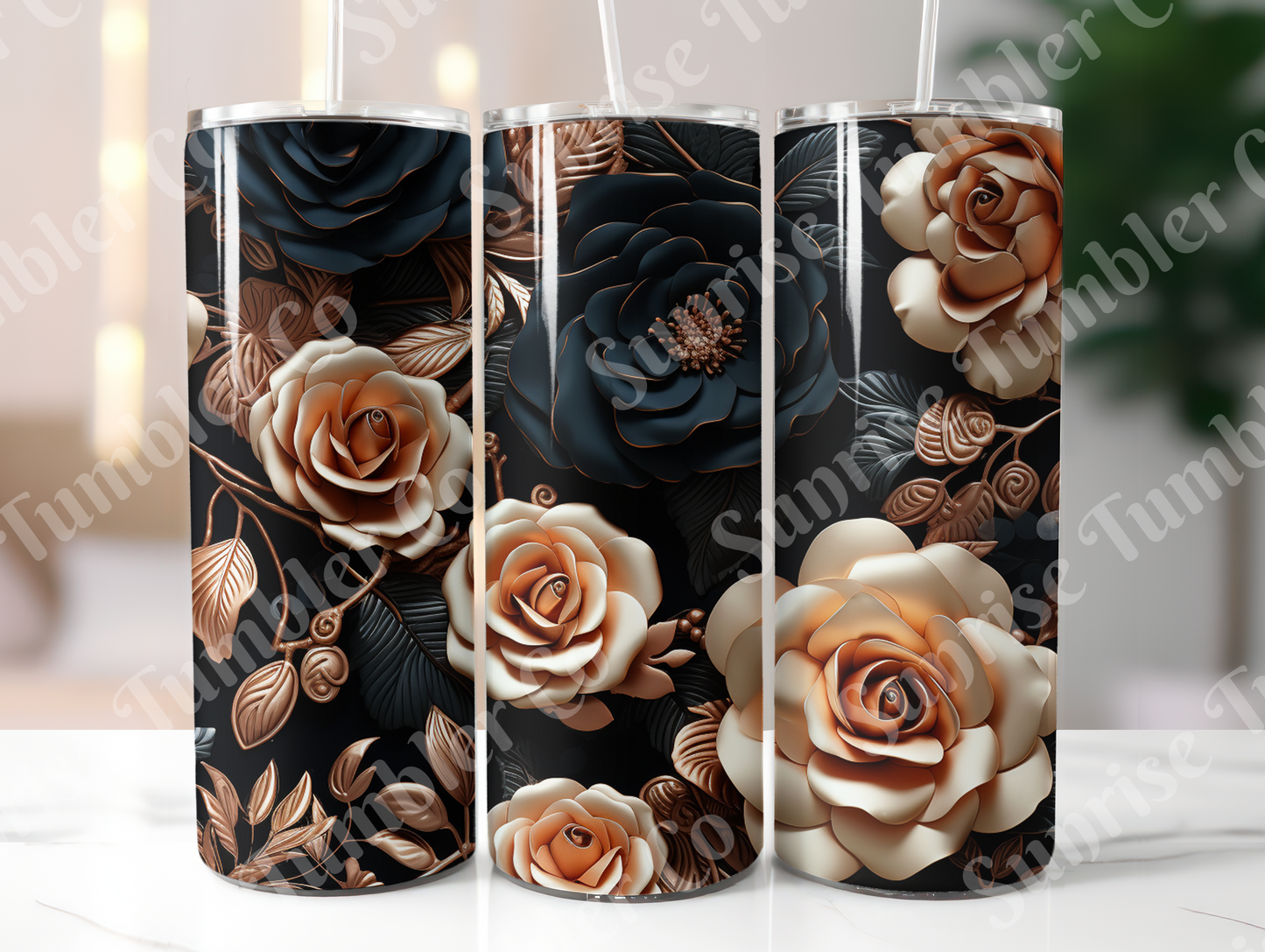 Roses Variety Part 2 - 20oz and 30oz Tumblers (Glow In The Dark Green And Blue Available)