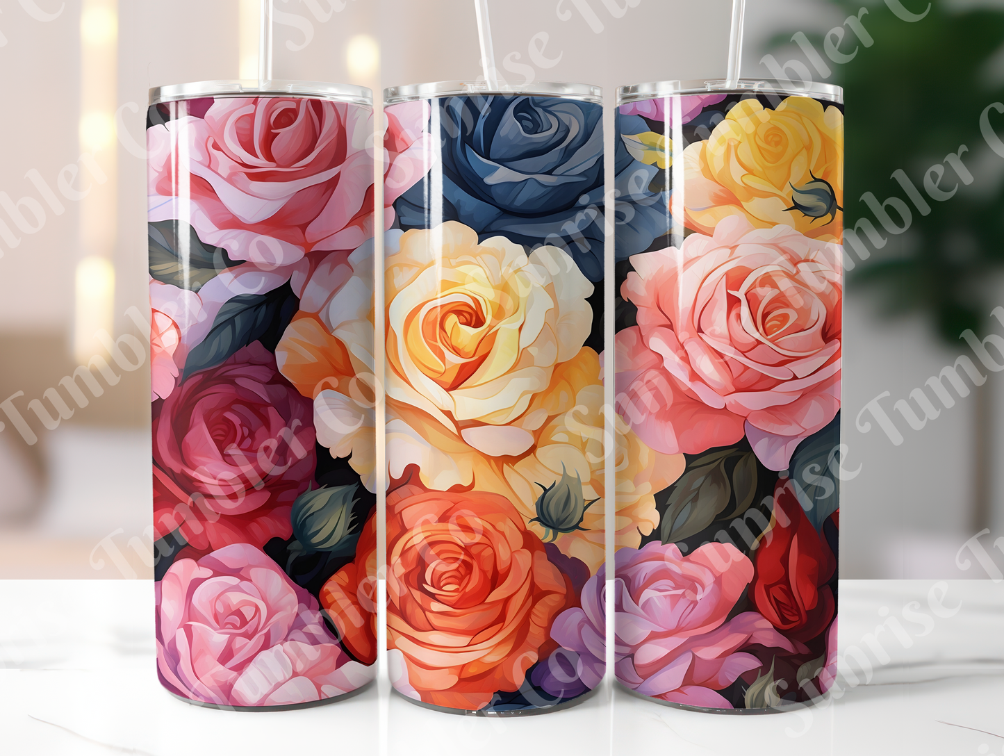 Roses Variety Part 2 - 20oz and 30oz Tumblers (Glow In The Dark Green And Blue Available)