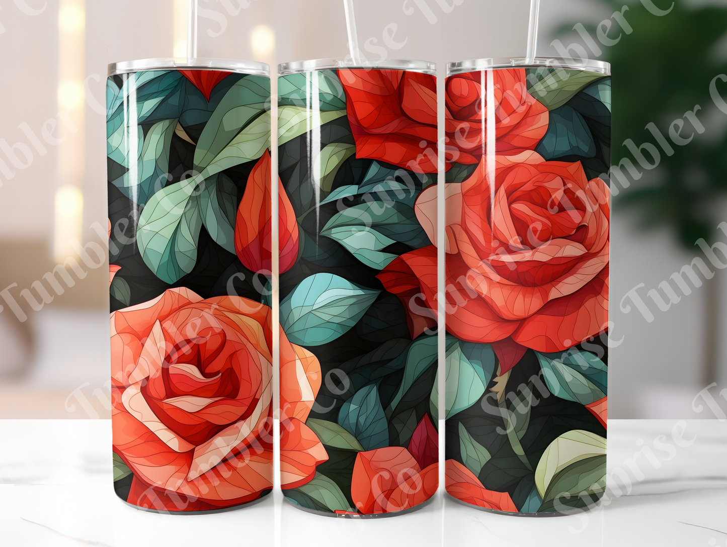 Roses Variety Part 2 - 20oz and 30oz Tumblers (Glow In The Dark Green And Blue Available)