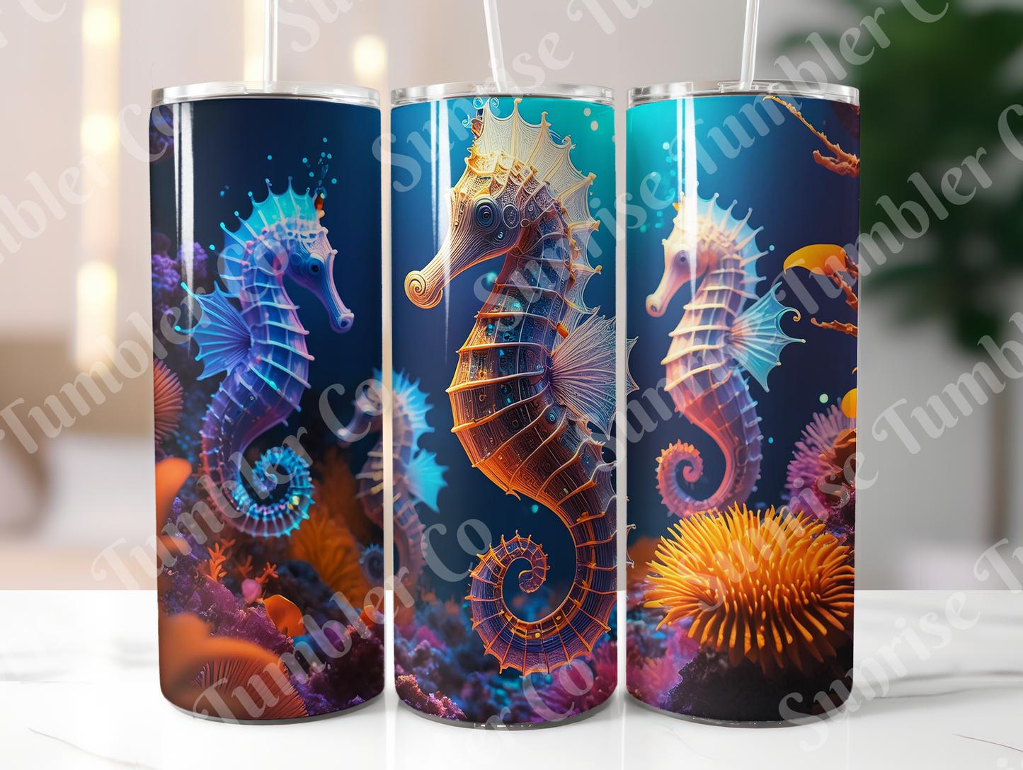 Seahorse Variety - 20oz and 30oz Tumblers (Glow In The Dark Green And Blue Available)