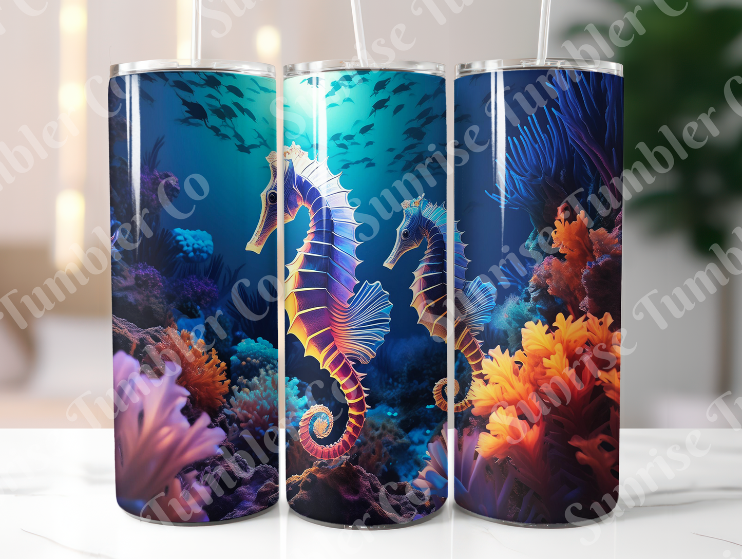 Seahorse Variety - 20oz and 30oz Tumblers (Glow In The Dark Green And Blue Available)