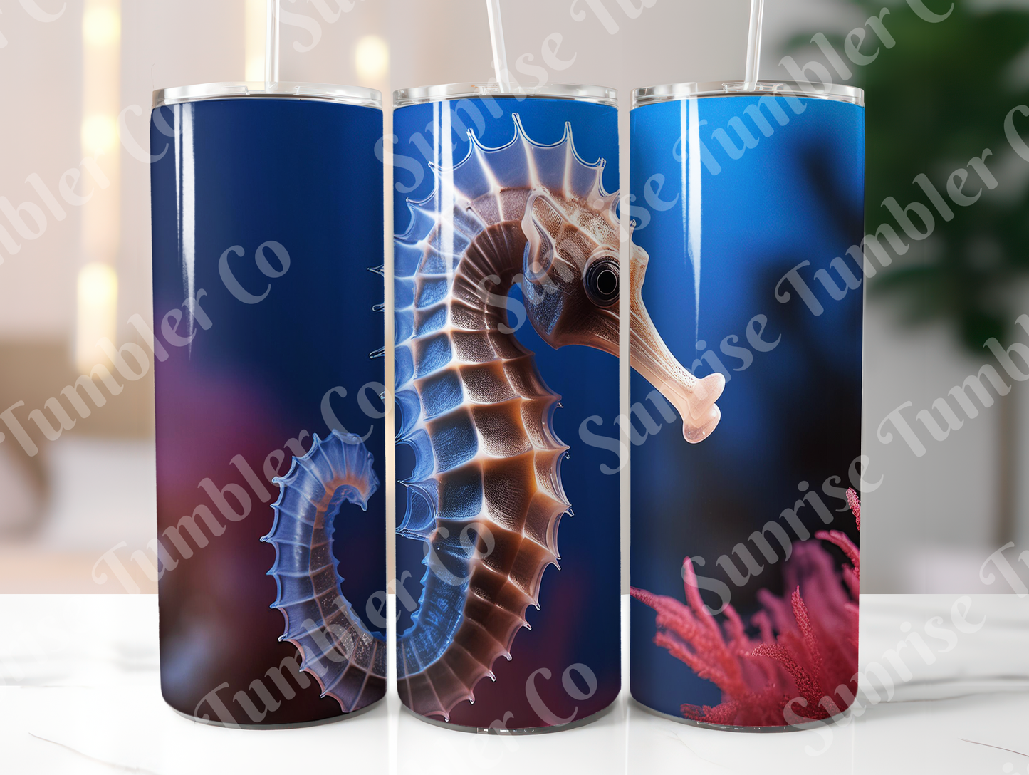 Seahorse Variety - 20oz and 30oz Tumblers (Glow In The Dark Green And Blue Available)