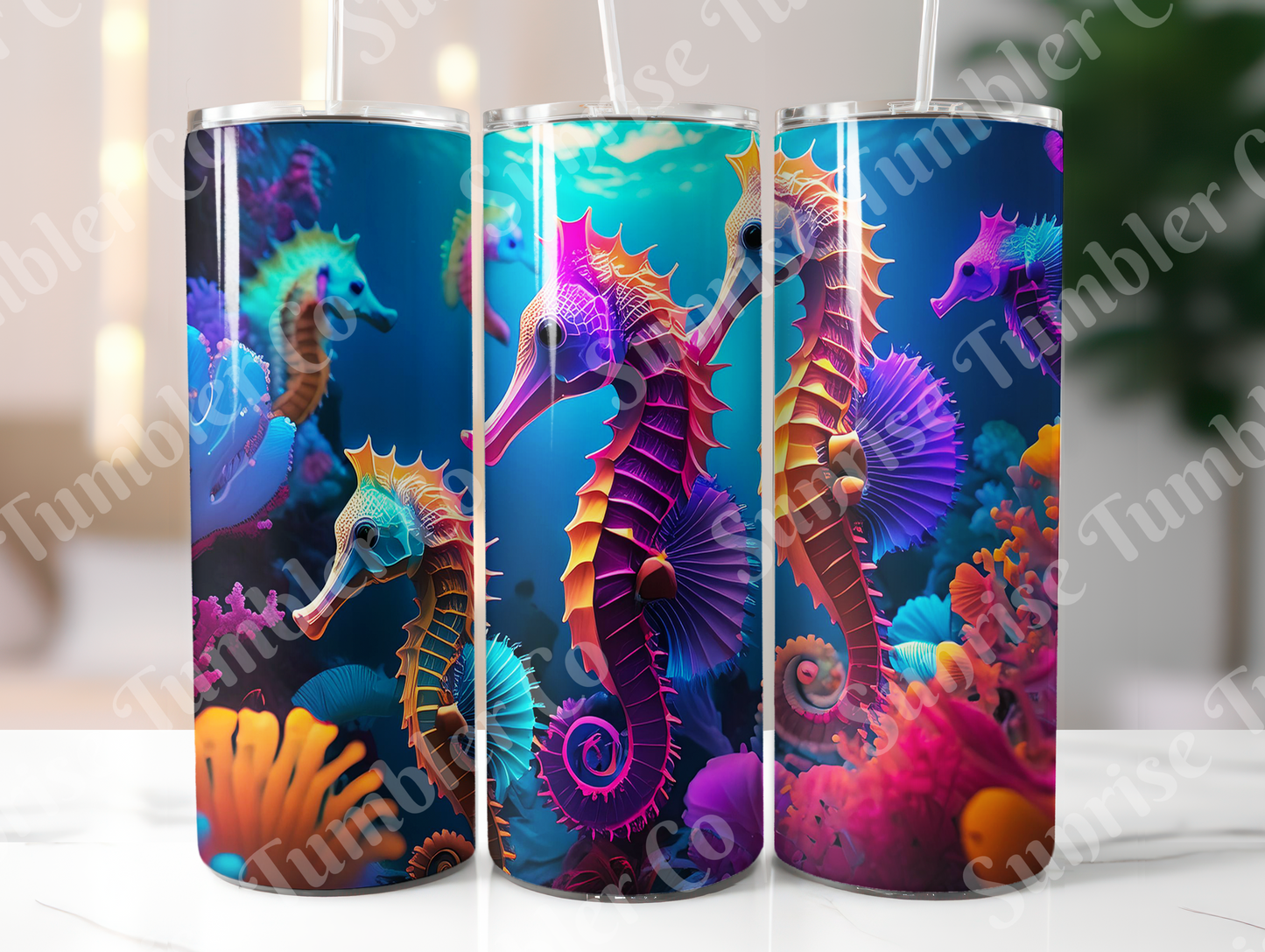 Seahorse Variety - 20oz and 30oz Tumblers (Glow In The Dark Green And Blue Available)