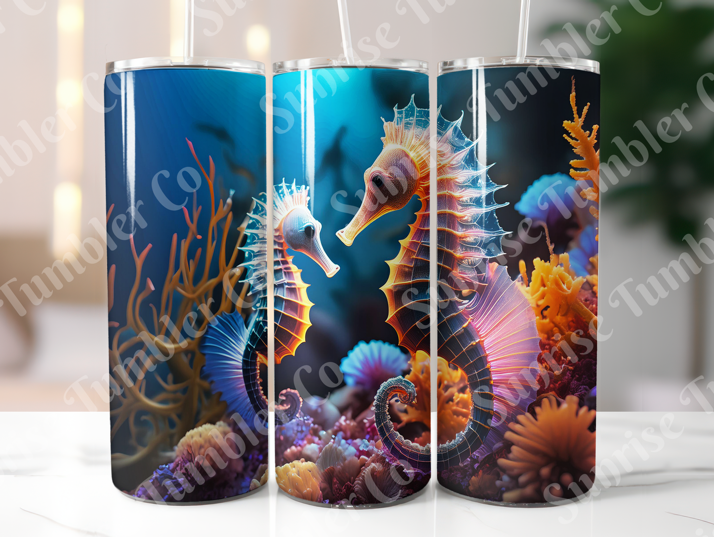 Seahorse Variety - 20oz and 30oz Tumblers (Glow In The Dark Green And Blue Available)