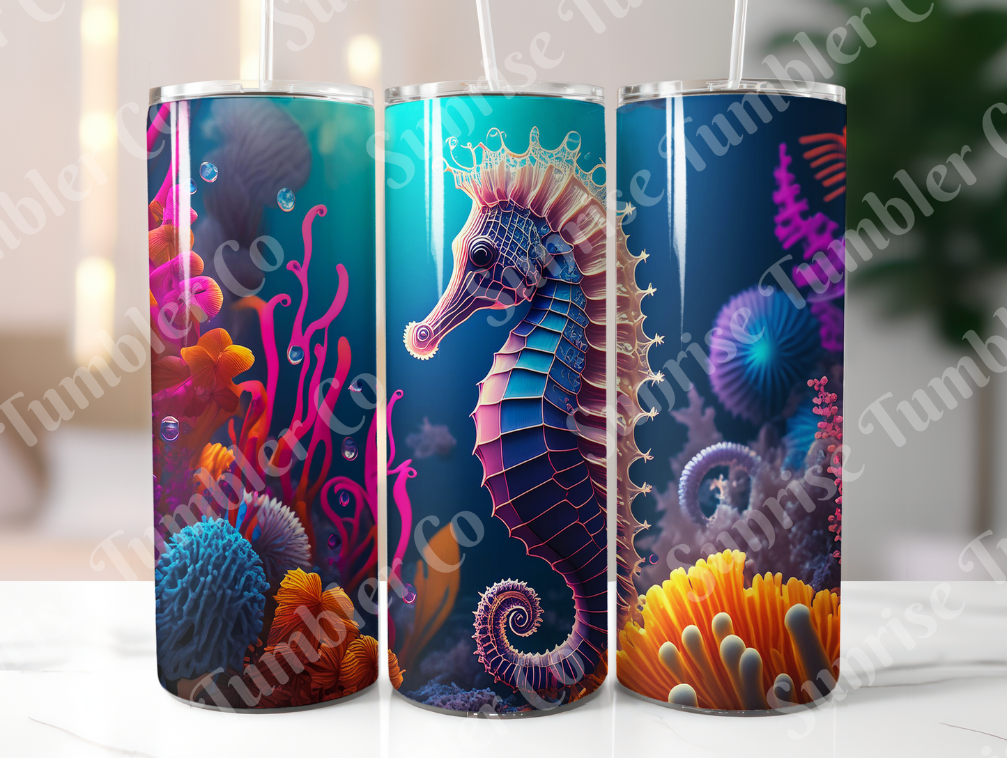 Seahorse Variety - 20oz and 30oz Tumblers (Glow In The Dark Green And Blue Available)