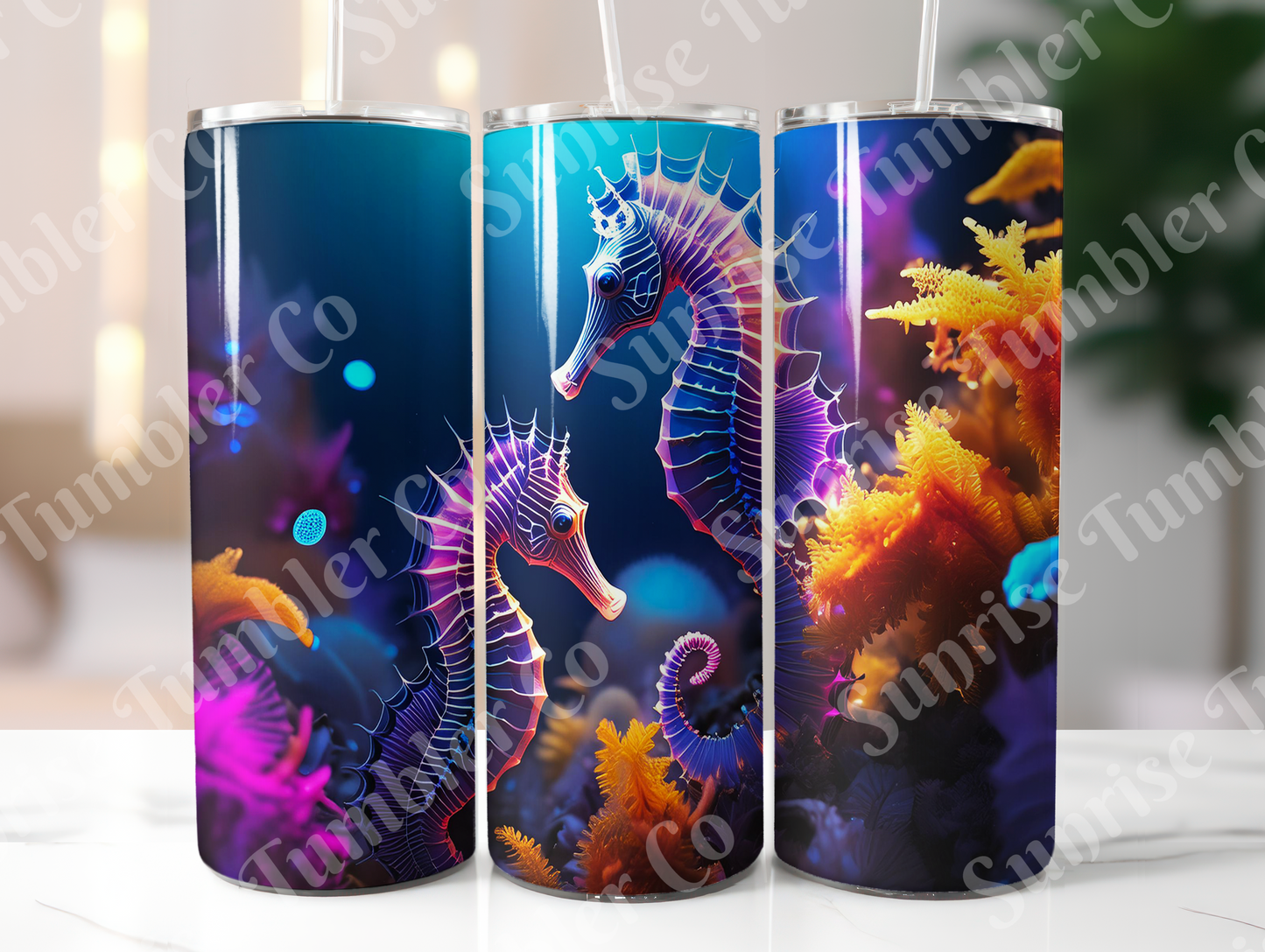 Seahorse Variety - 20oz and 30oz Tumblers (Glow In The Dark Green And Blue Available)
