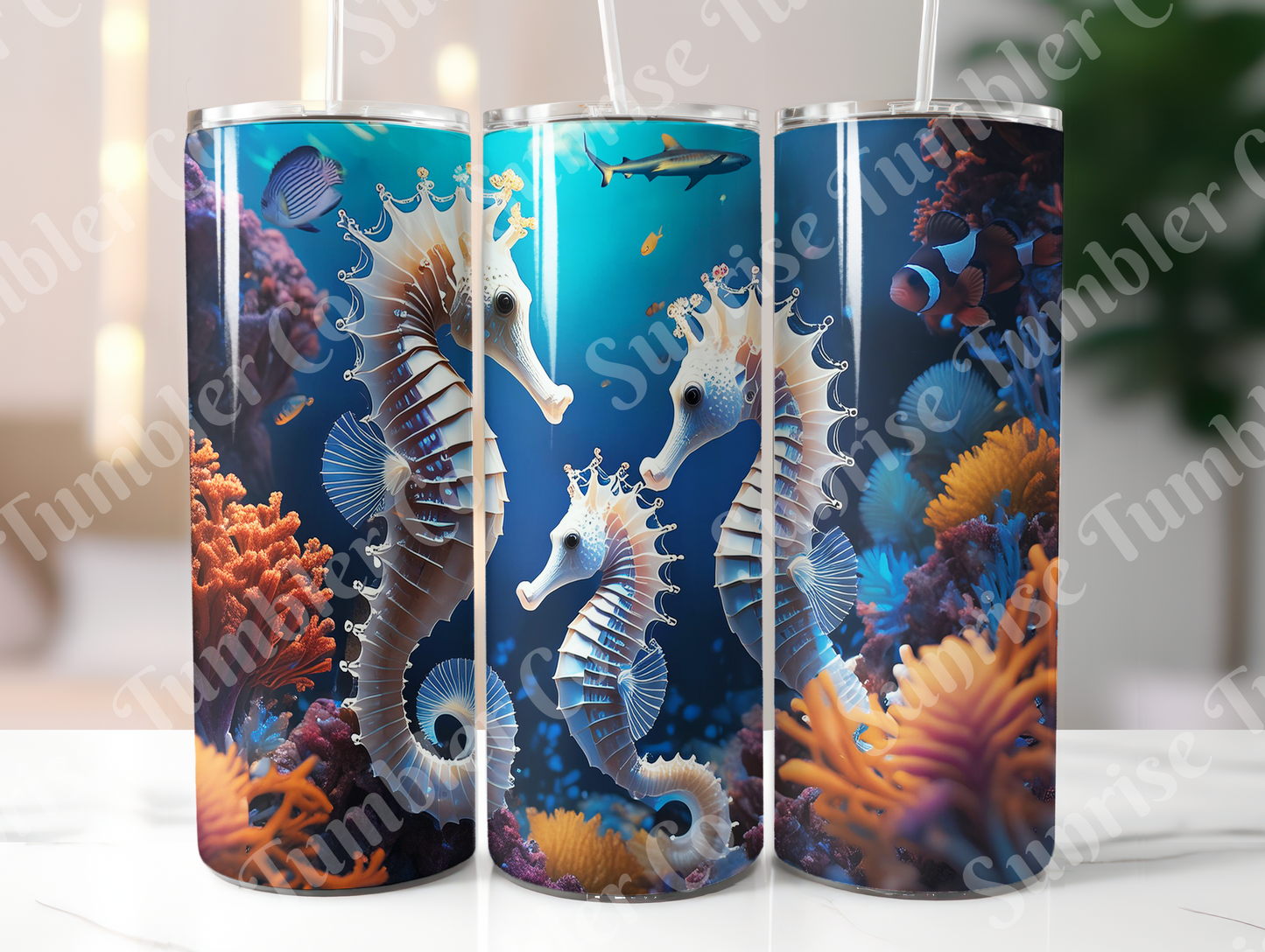 Seahorse Variety - 20oz and 30oz Tumblers (Glow In The Dark Green And Blue Available)