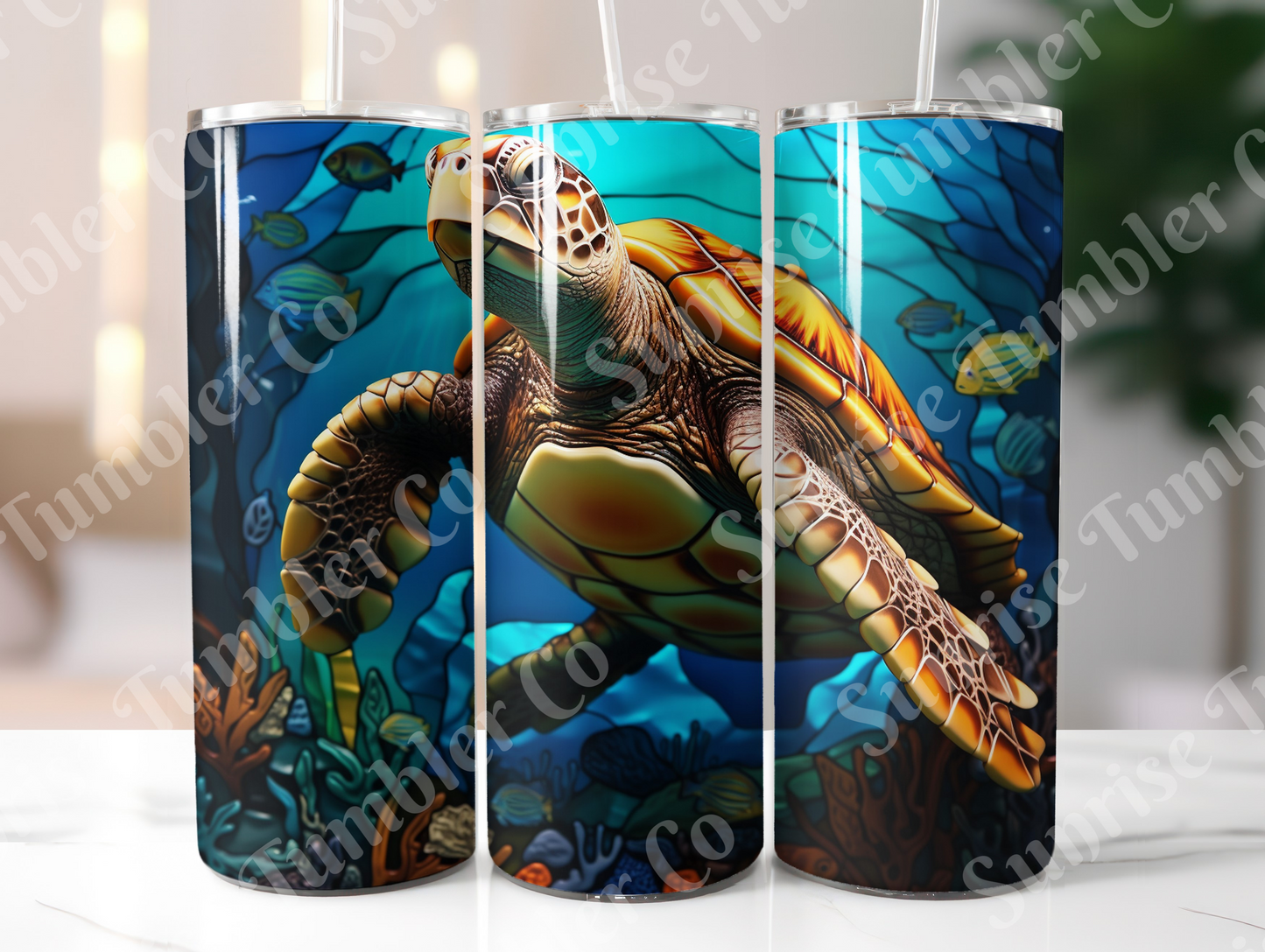 Sea Turtle Variety Part 2 - 20oz and 30oz Tumblers (Glow In The Dark Green And Blue Available)