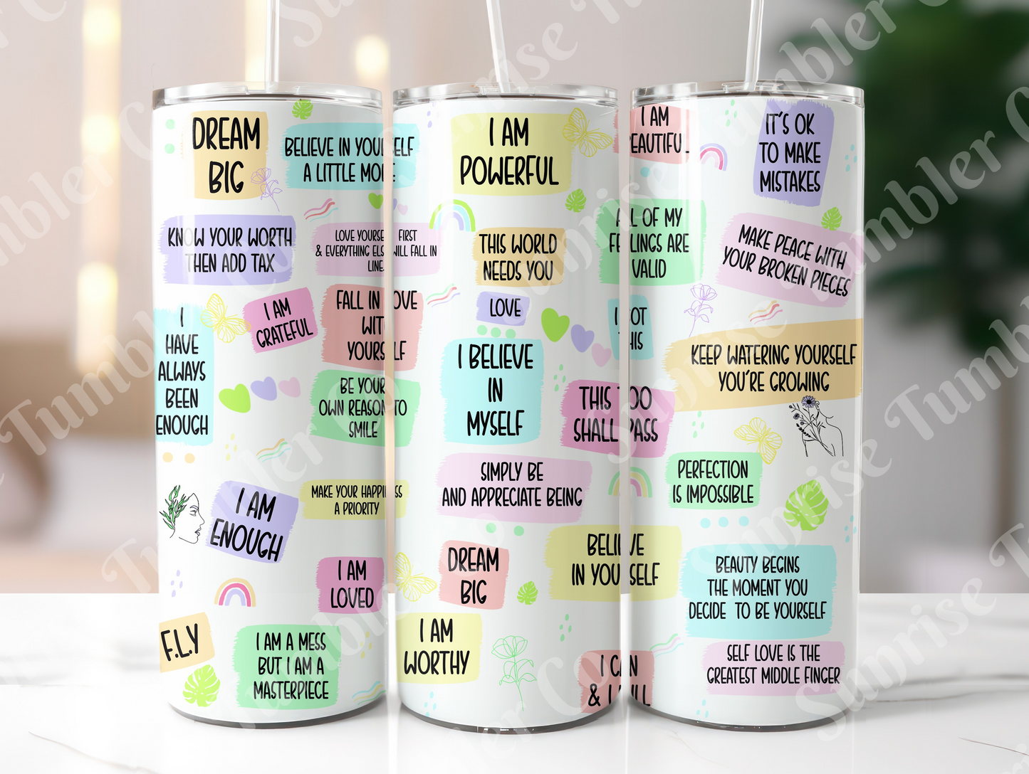 Positive and Inspirational Variety Part 4 - 20 oz and 30 oz Tumblers 9glow In The Dark Option Available)