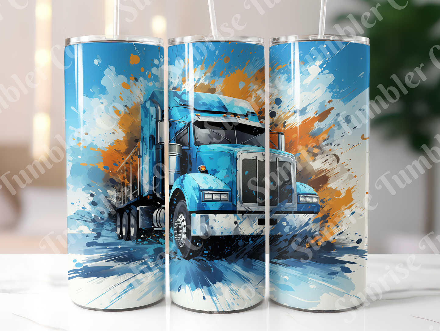 Semi-Truck Variety - 20oz and 30oz Tumblers (Glow In The Dark Green And Blue Available)