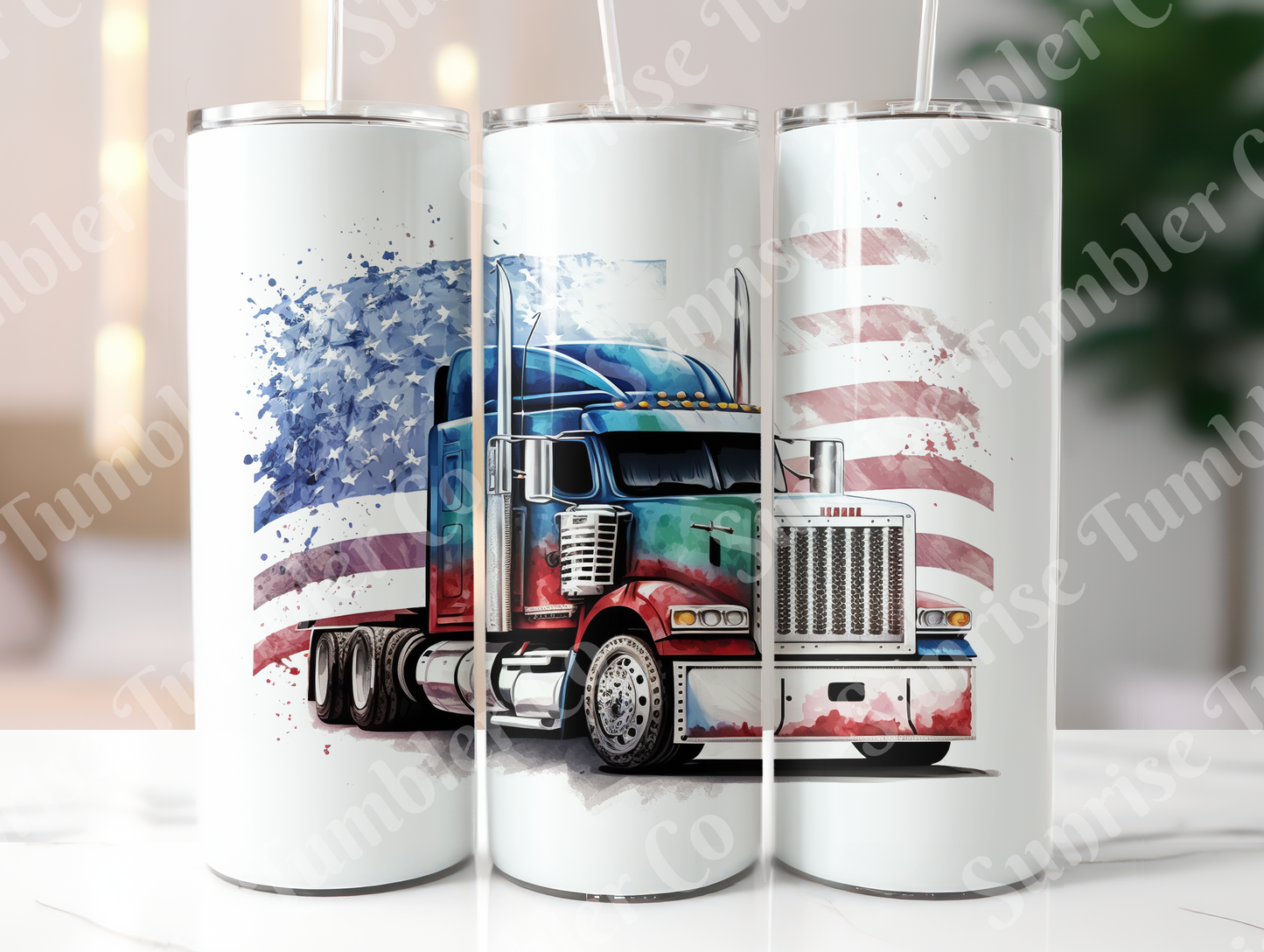 Semi-Truck Variety - 20oz and 30oz Tumblers (Glow In The Dark Green And Blue Available)