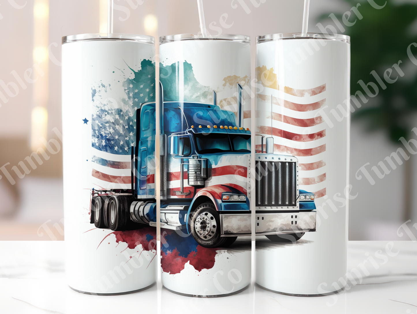 Semi-Truck Variety - 20oz and 30oz Tumblers (Glow In The Dark Green And Blue Available)