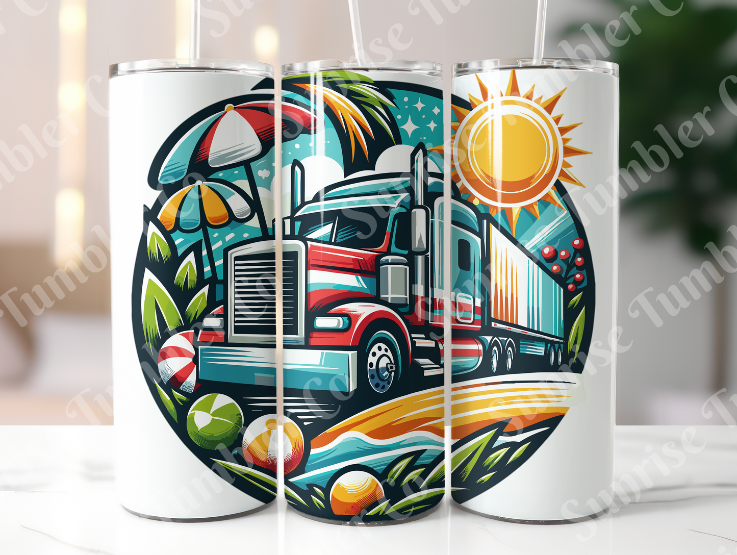 Semi-Truck Variety - 20oz and 30oz Tumblers (Glow In The Dark Green And Blue Available)