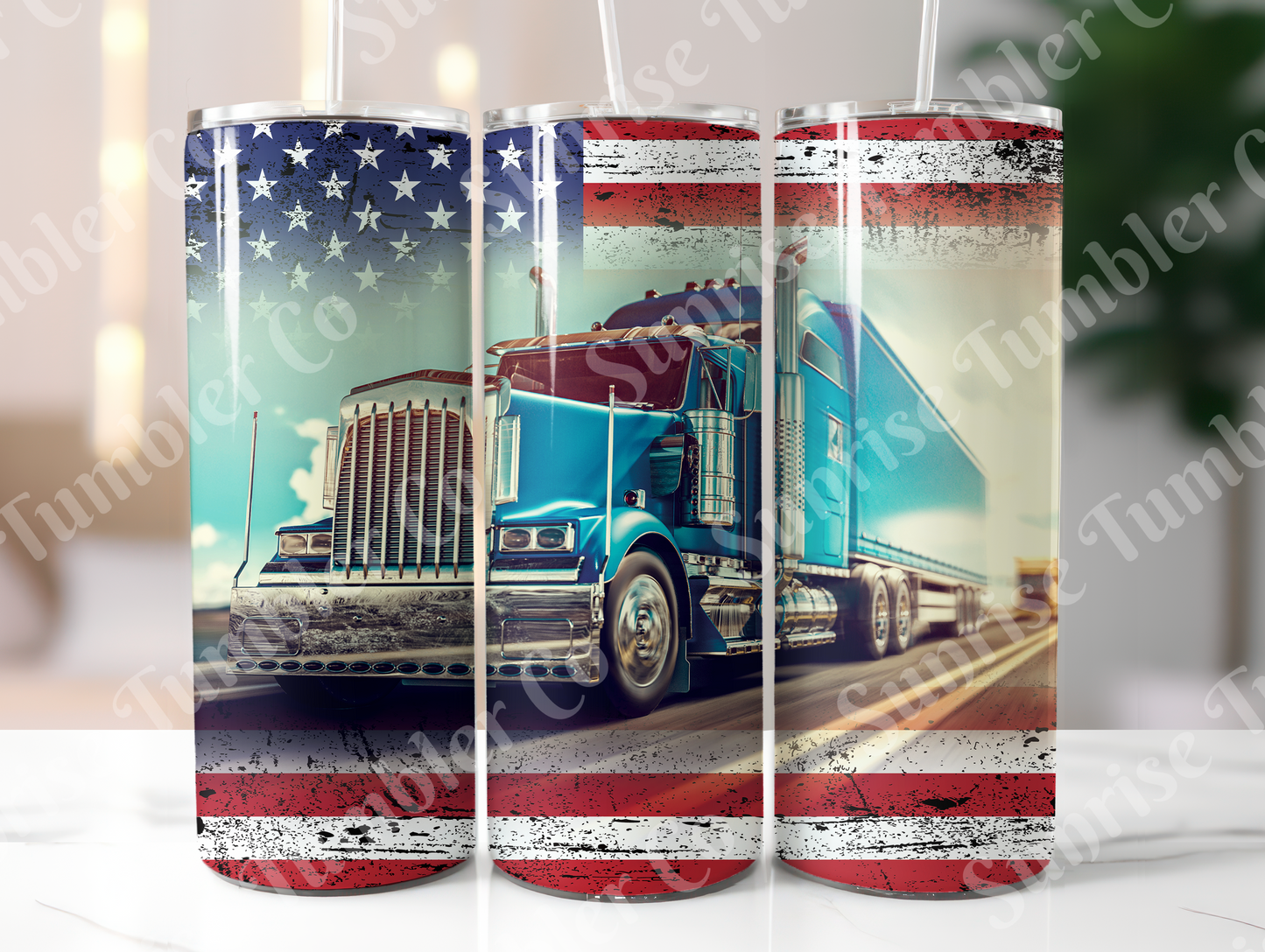 Semi-Truck Variety - 20oz and 30oz Tumblers (Glow In The Dark Green And Blue Available)
