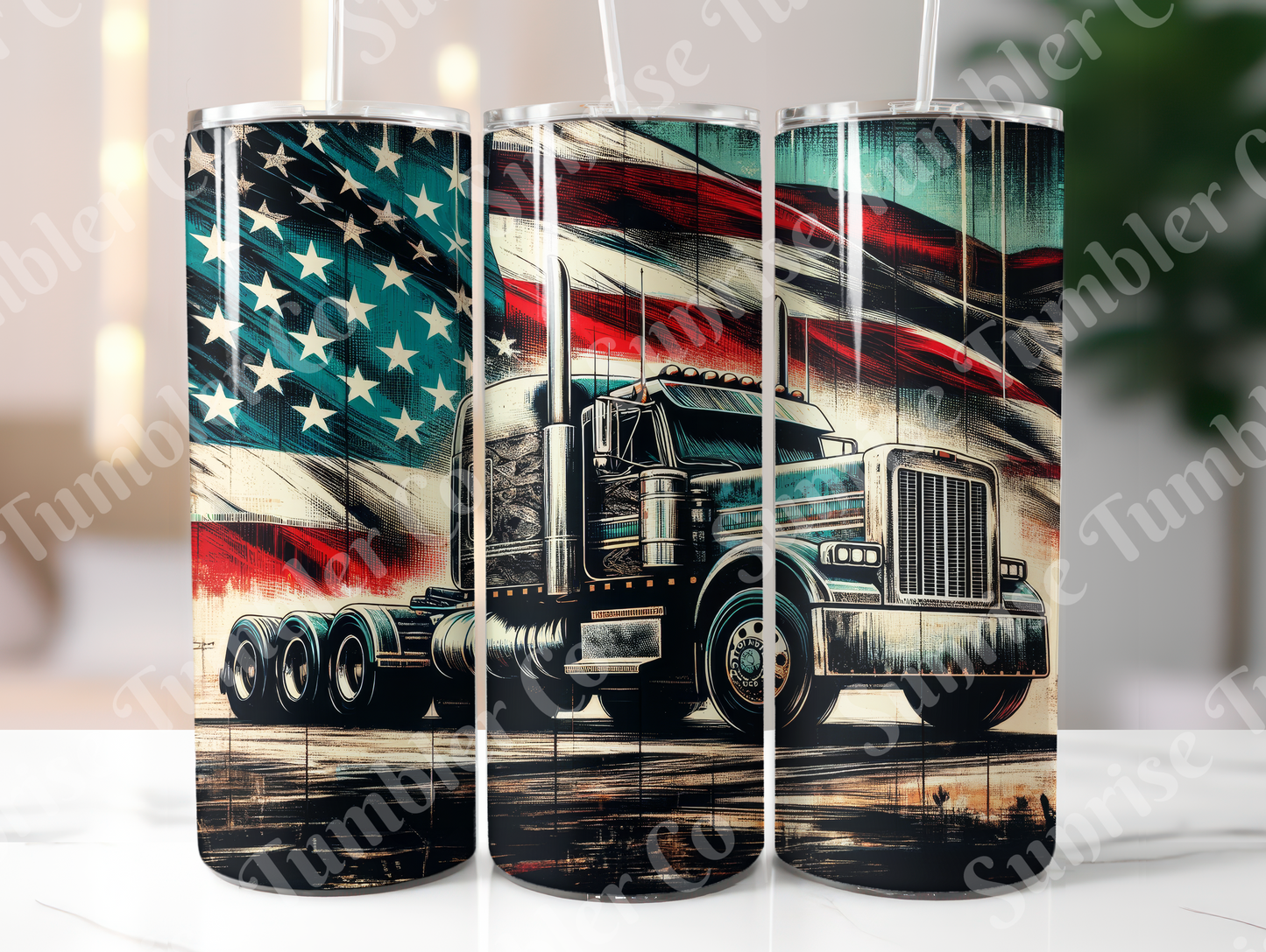 Semi-Truck Variety - 20oz and 30oz Tumblers (Glow In The Dark Green And Blue Available)
