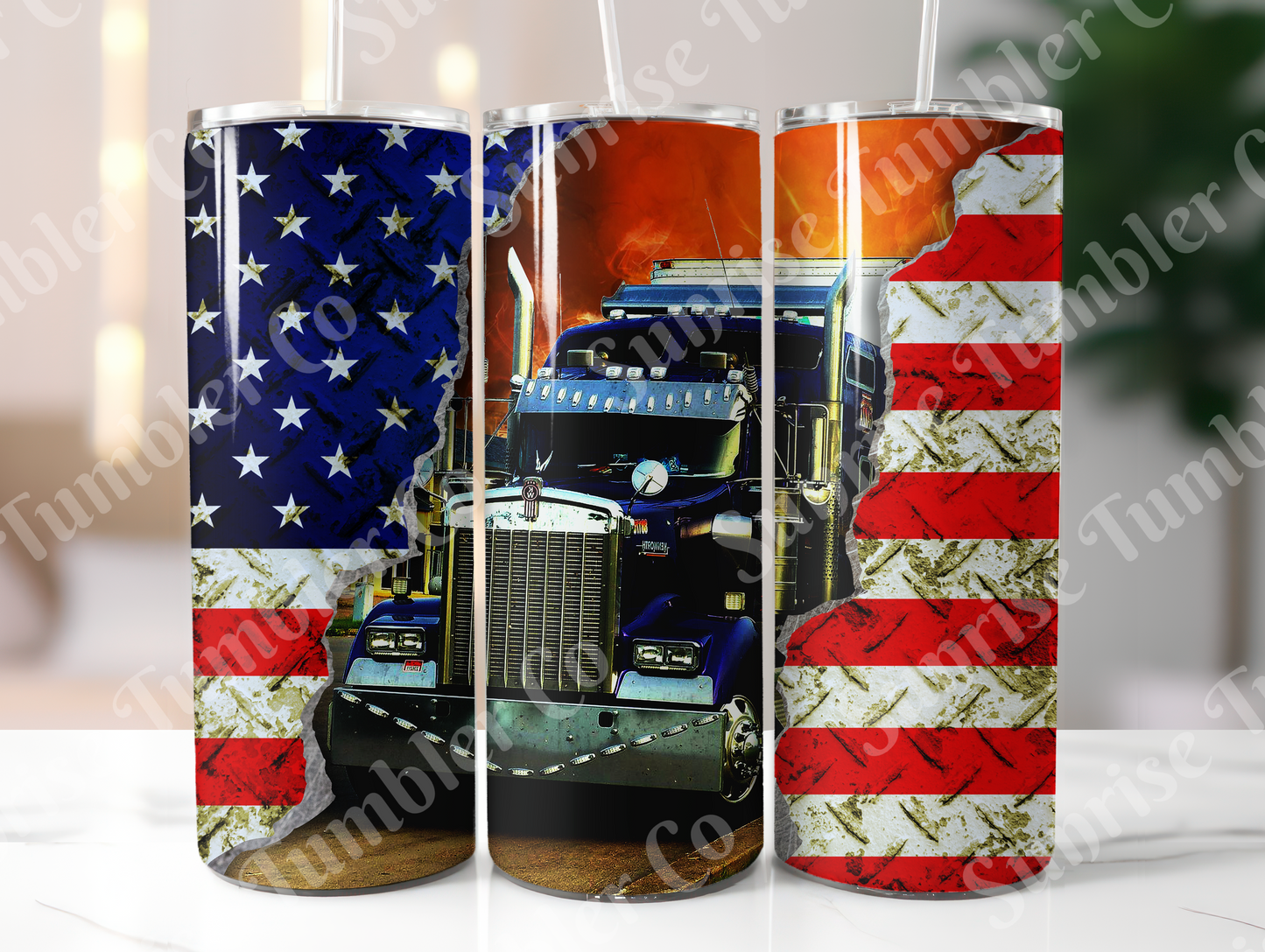 Semi-Truck Variety - 20oz and 30oz Tumblers (Glow In The Dark Green And Blue Available)
