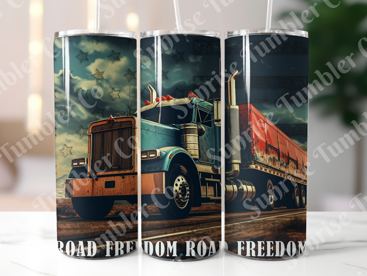 Semi-Truck Variety - 20oz and 30oz Tumblers (Glow In The Dark Green And Blue Available)
