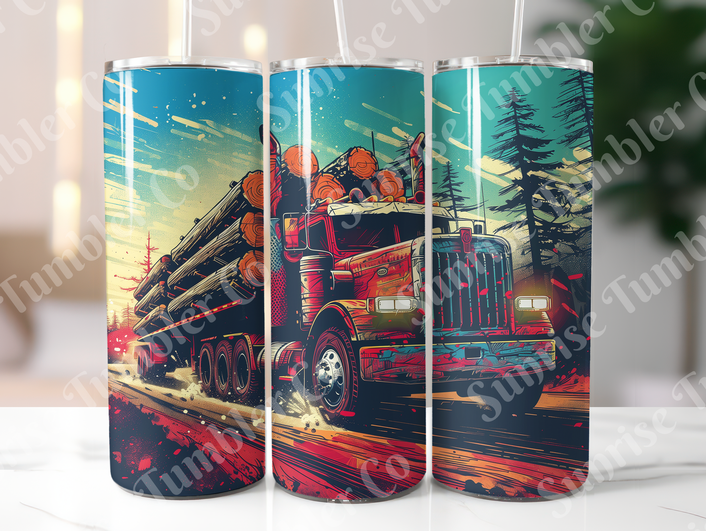 Semi-Truck Variety - 20oz and 30oz Tumblers (Glow In The Dark Green And Blue Available)