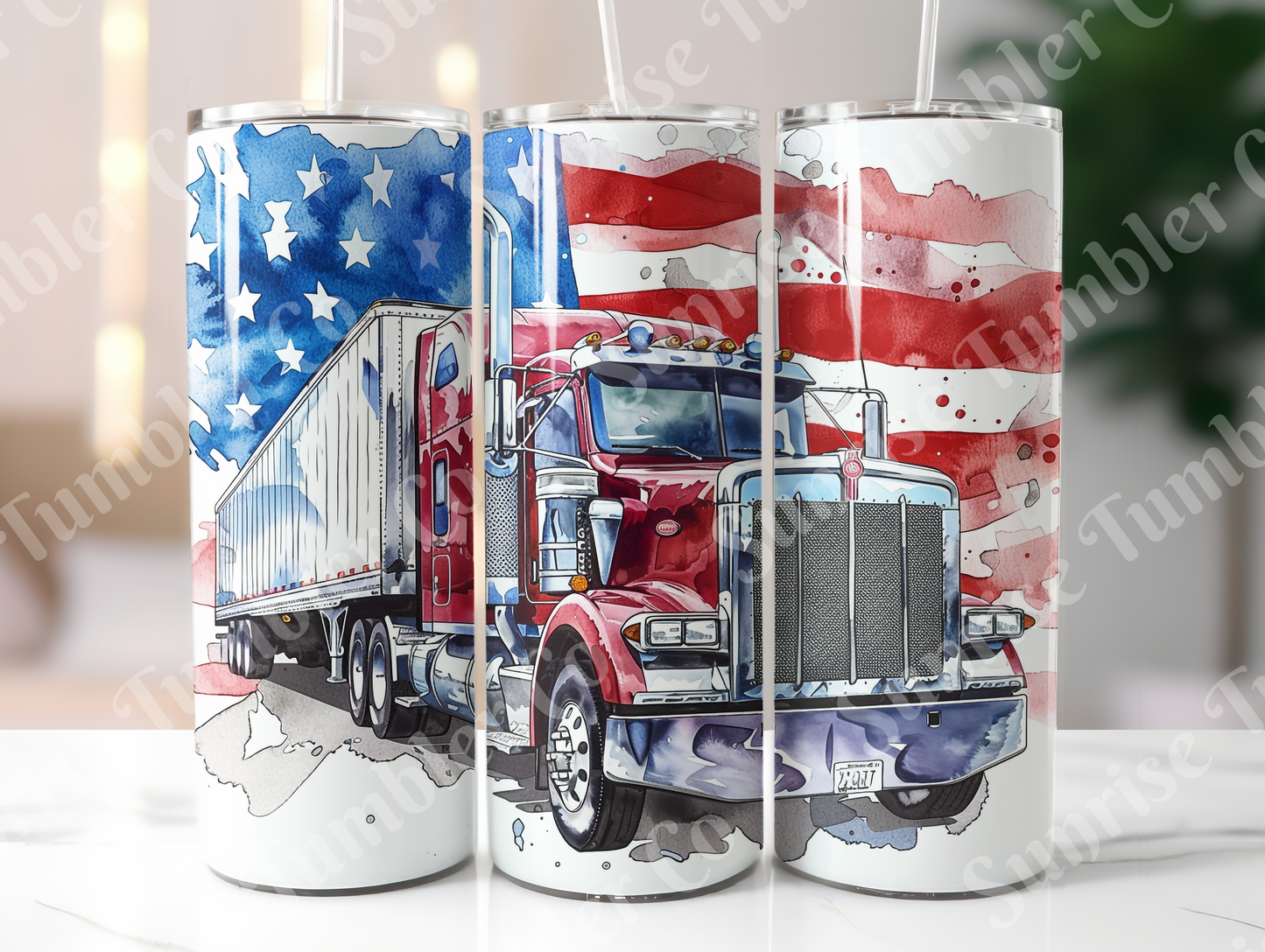 Semi-Truck Variety - 20oz and 30oz Tumblers (Glow In The Dark Green And Blue Available)