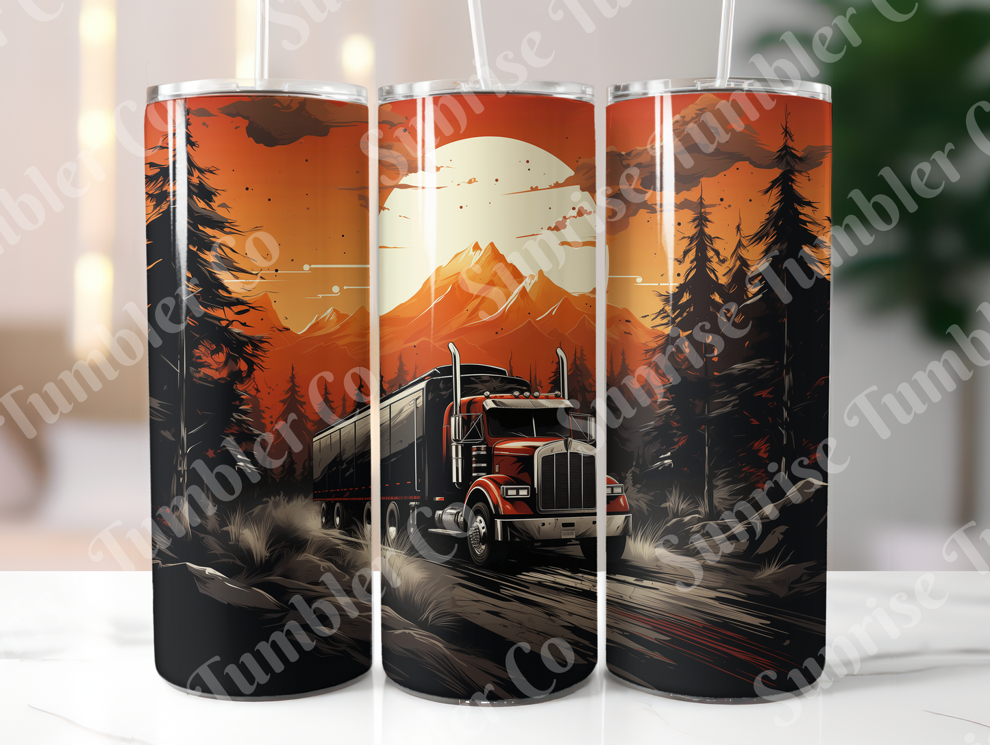 Semi-Truck Variety - 20oz and 30oz Tumblers (Glow In The Dark Green And Blue Available)