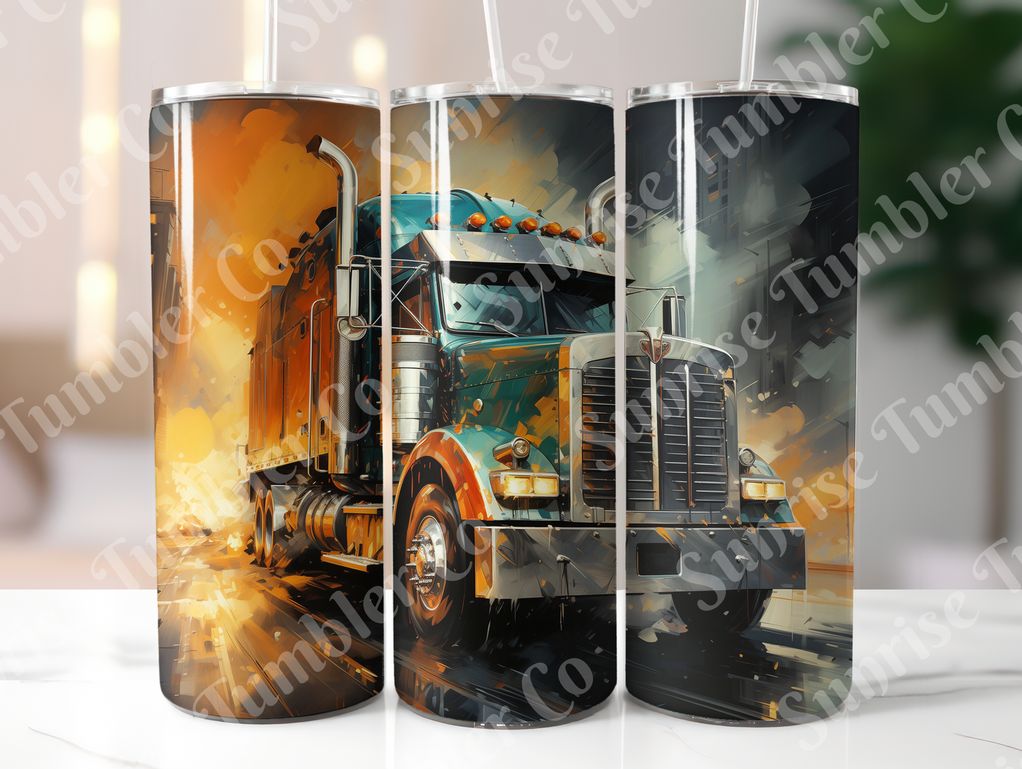 Semi-Truck Variety - 20oz and 30oz Tumblers (Glow In The Dark Green And Blue Available)