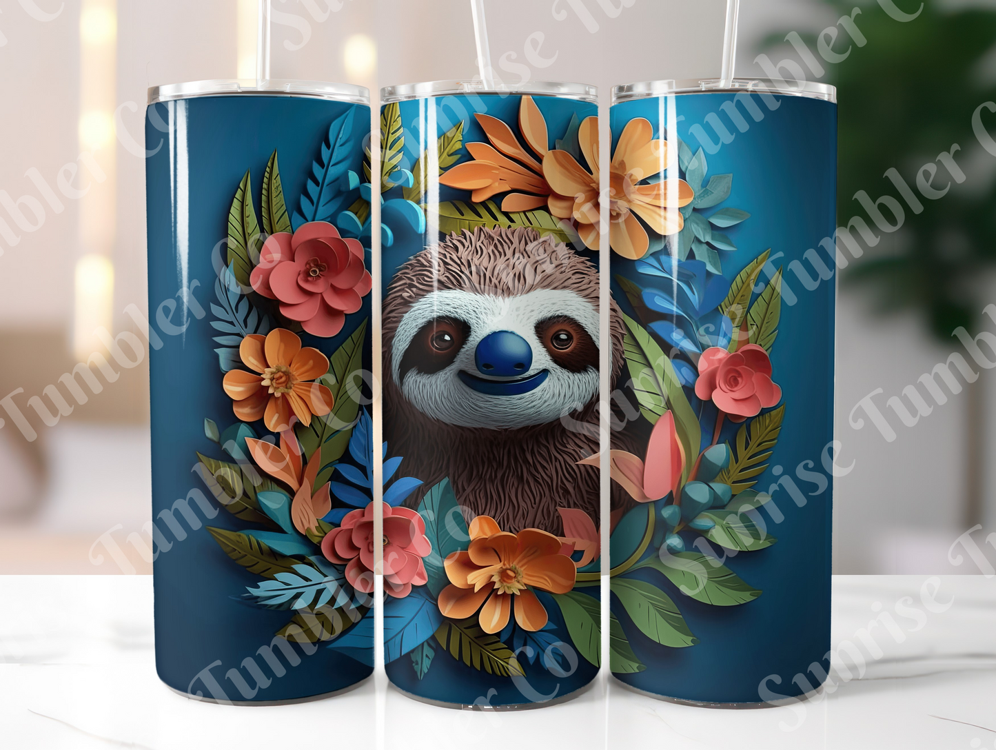 Sloth Variety Part 2 - 20oz and 30oz Tumblers (Glow In The Dark Green And Blue Available)