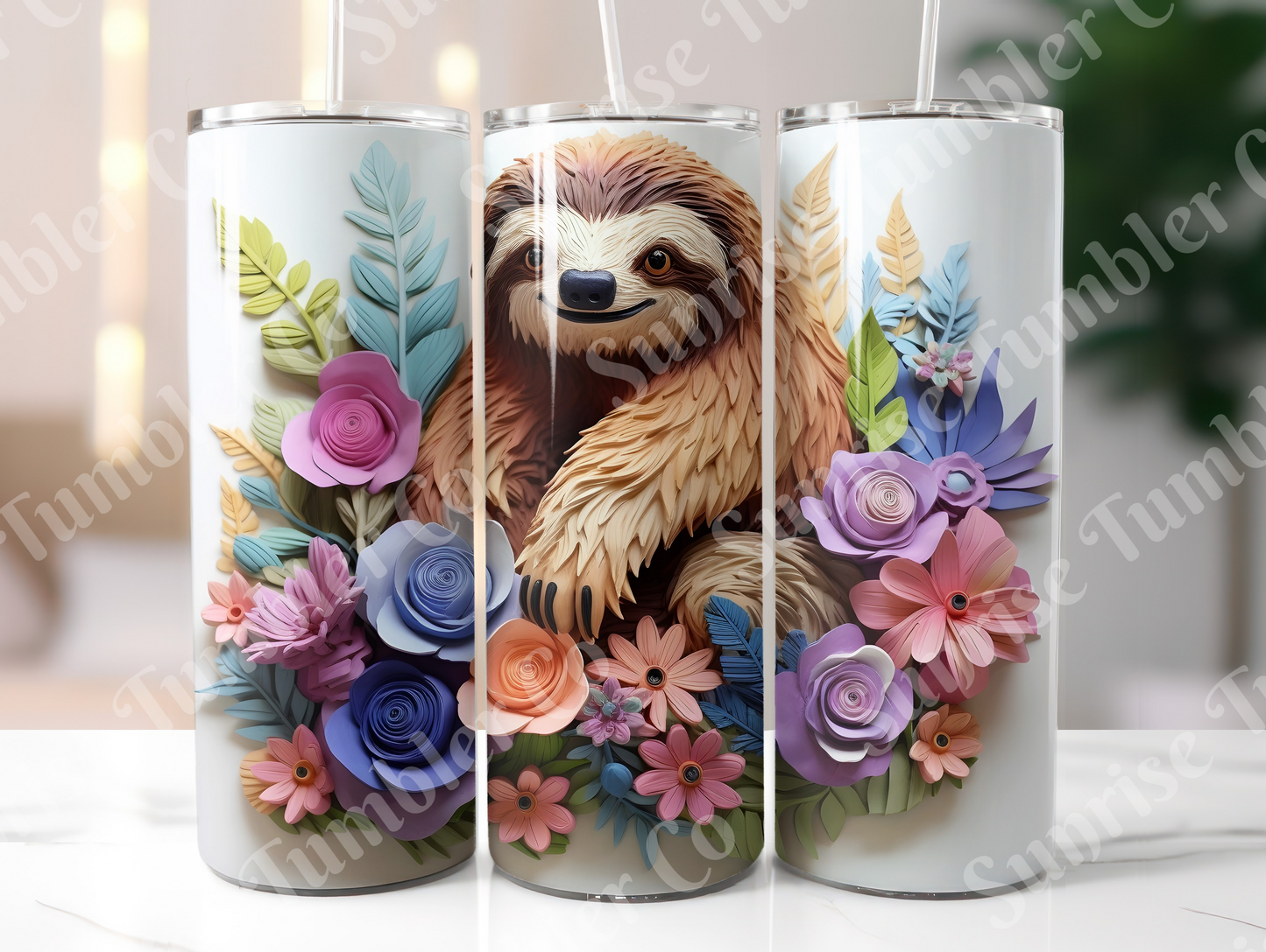 Sloth Variety Part 1 - 20oz and 30oz Tumblers (Glow In The Dark Green And Blue Available)