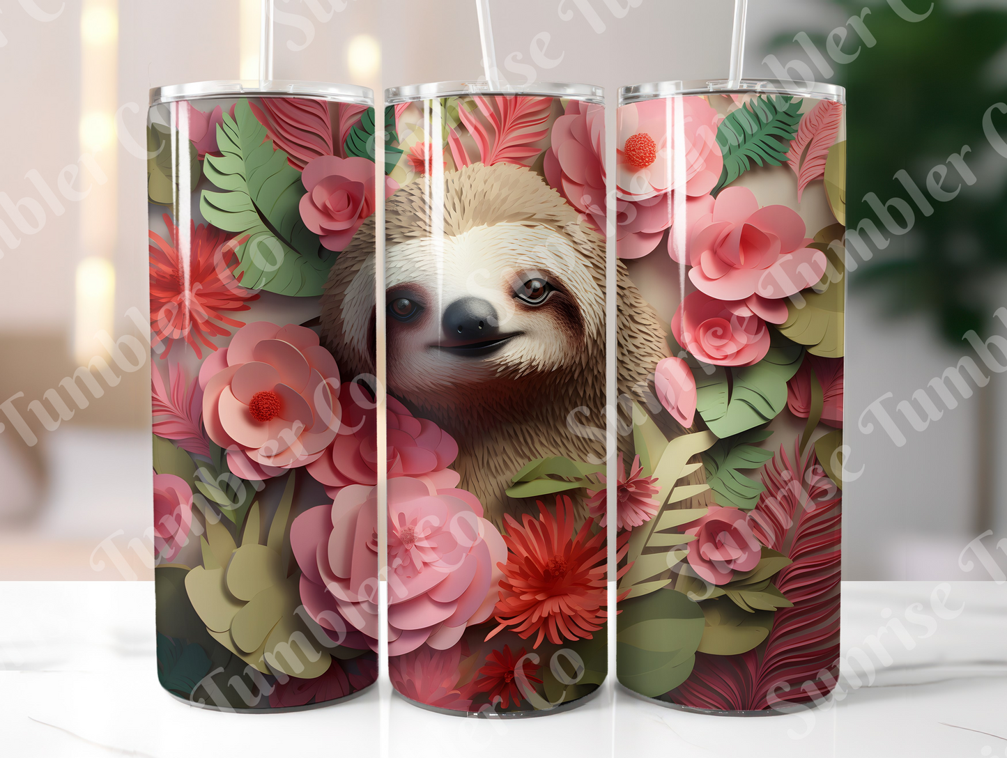 Sloth Variety Part 1 - 20oz and 30oz Tumblers (Glow In The Dark Green And Blue Available)