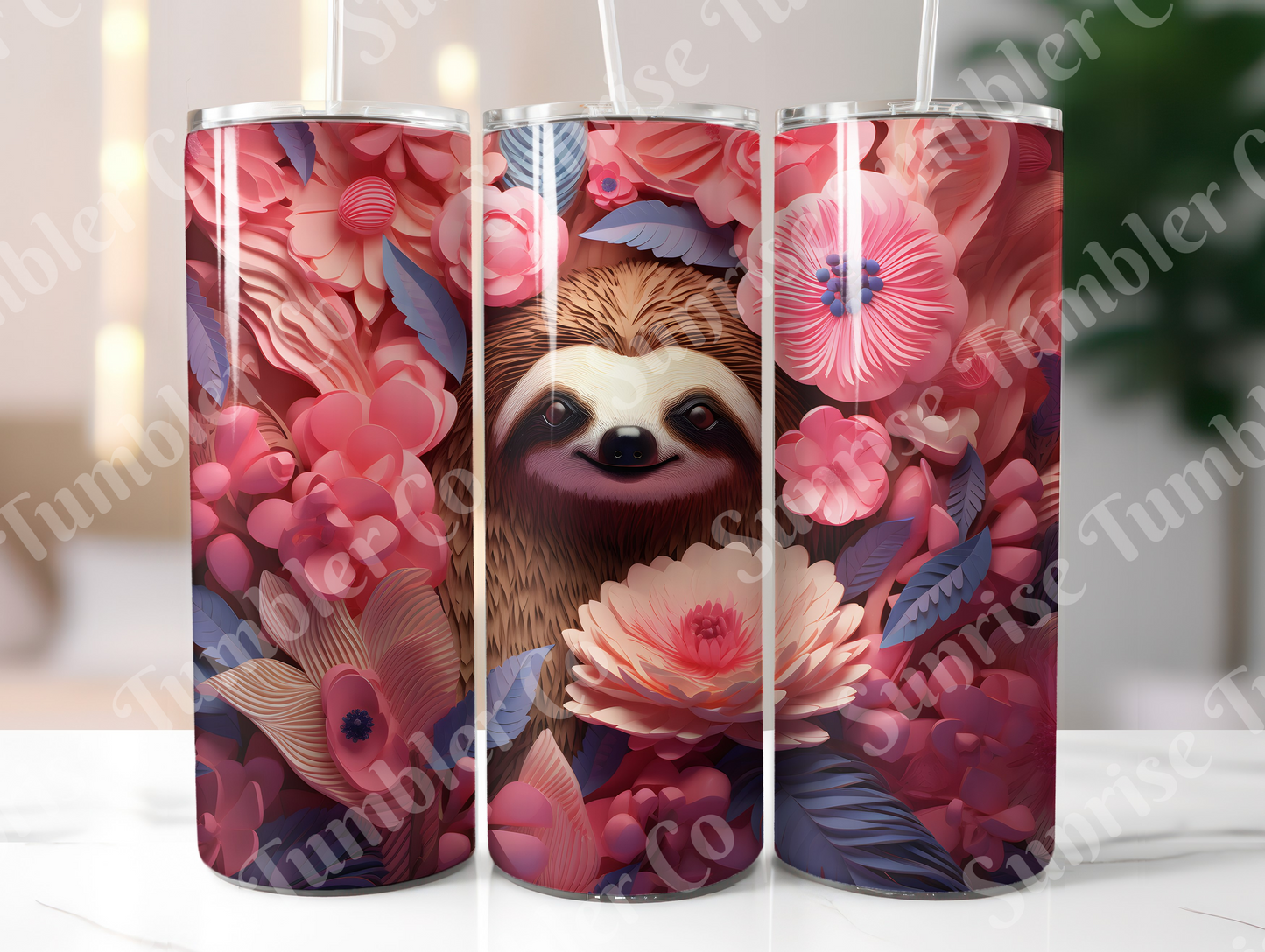 Sloth Variety Part 1 - 20oz and 30oz Tumblers (Glow In The Dark Green And Blue Available)