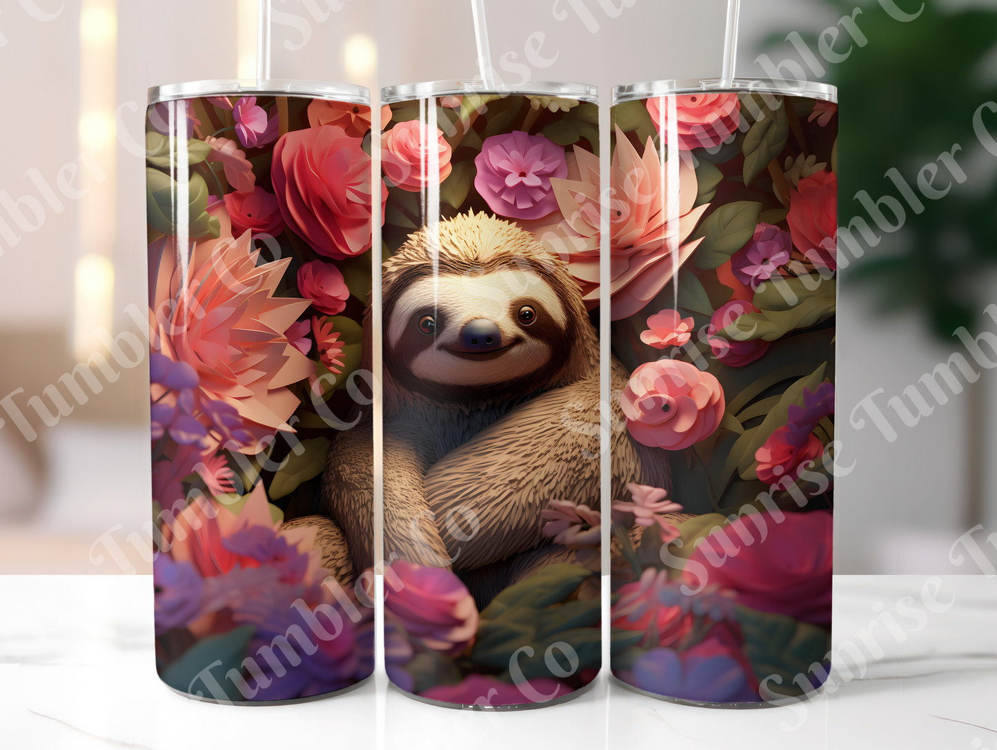 Sloth Variety Part 1 - 20oz and 30oz Tumblers (Glow In The Dark Green And Blue Available)
