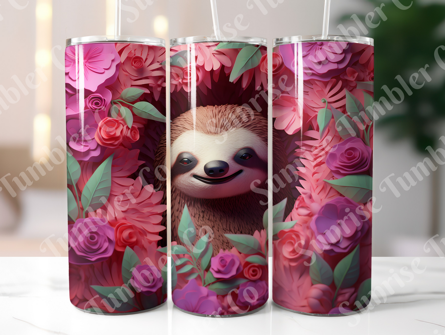 Sloth Variety Part 1 - 20oz and 30oz Tumblers (Glow In The Dark Green And Blue Available)