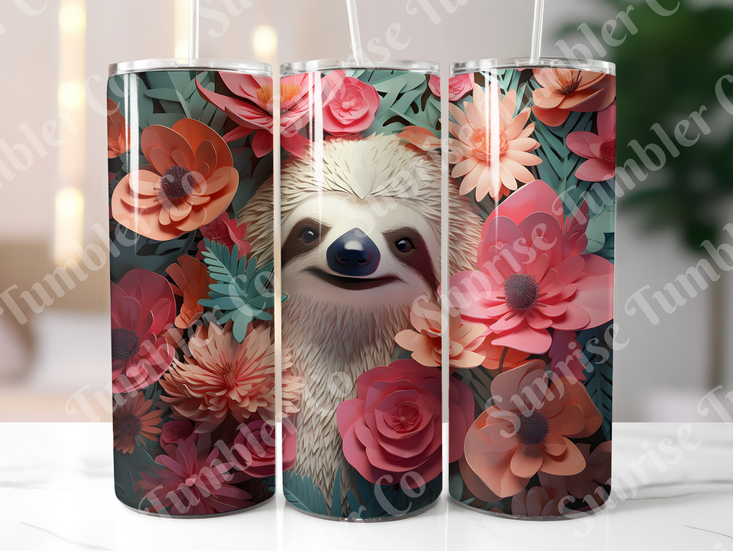Sloth Variety Part 1 - 20oz and 30oz Tumblers (Glow In The Dark Green And Blue Available)