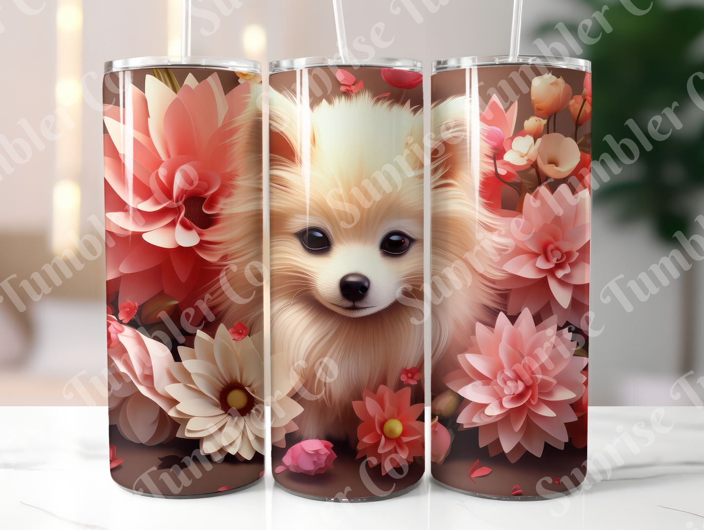 Summer Puppy Variety - 20oz and 30oz Tumblers (Glow In The Dark Green And Blue Available)