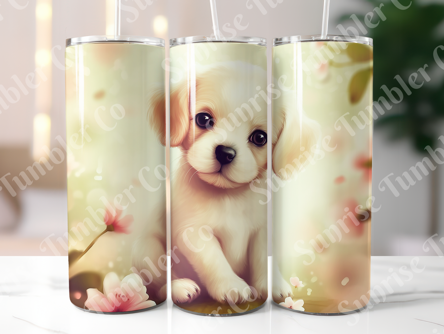 Summer Puppy Variety - 20oz and 30oz Tumblers (Glow In The Dark Green And Blue Available)
