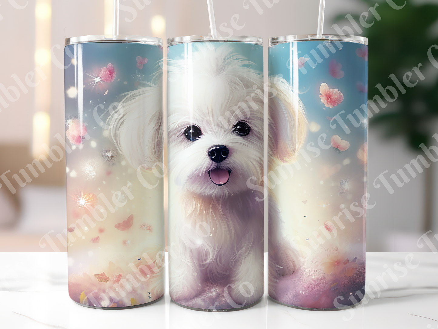 Summer Puppy Variety - 20oz and 30oz Tumblers (Glow In The Dark Green And Blue Available)