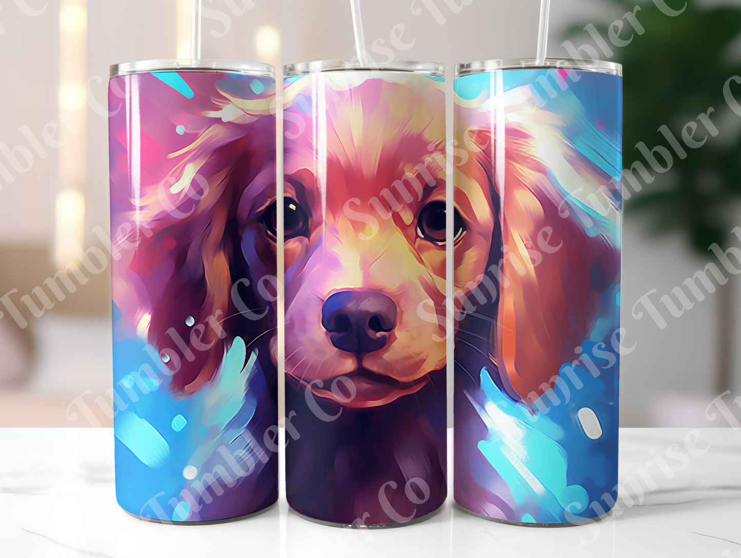 Summer Puppy Variety - 20oz and 30oz Tumblers (Glow In The Dark Green And Blue Available)