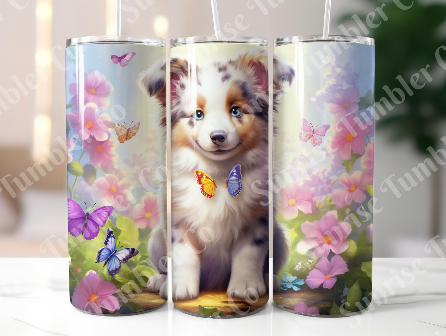 Summer Puppy Variety - 20oz and 30oz Tumblers (Glow In The Dark Green And Blue Available)