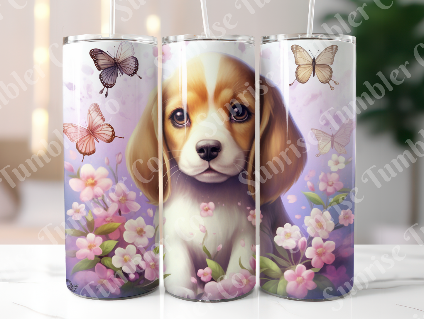 Summer Puppy Variety - 20oz and 30oz Tumblers (Glow In The Dark Green And Blue Available)