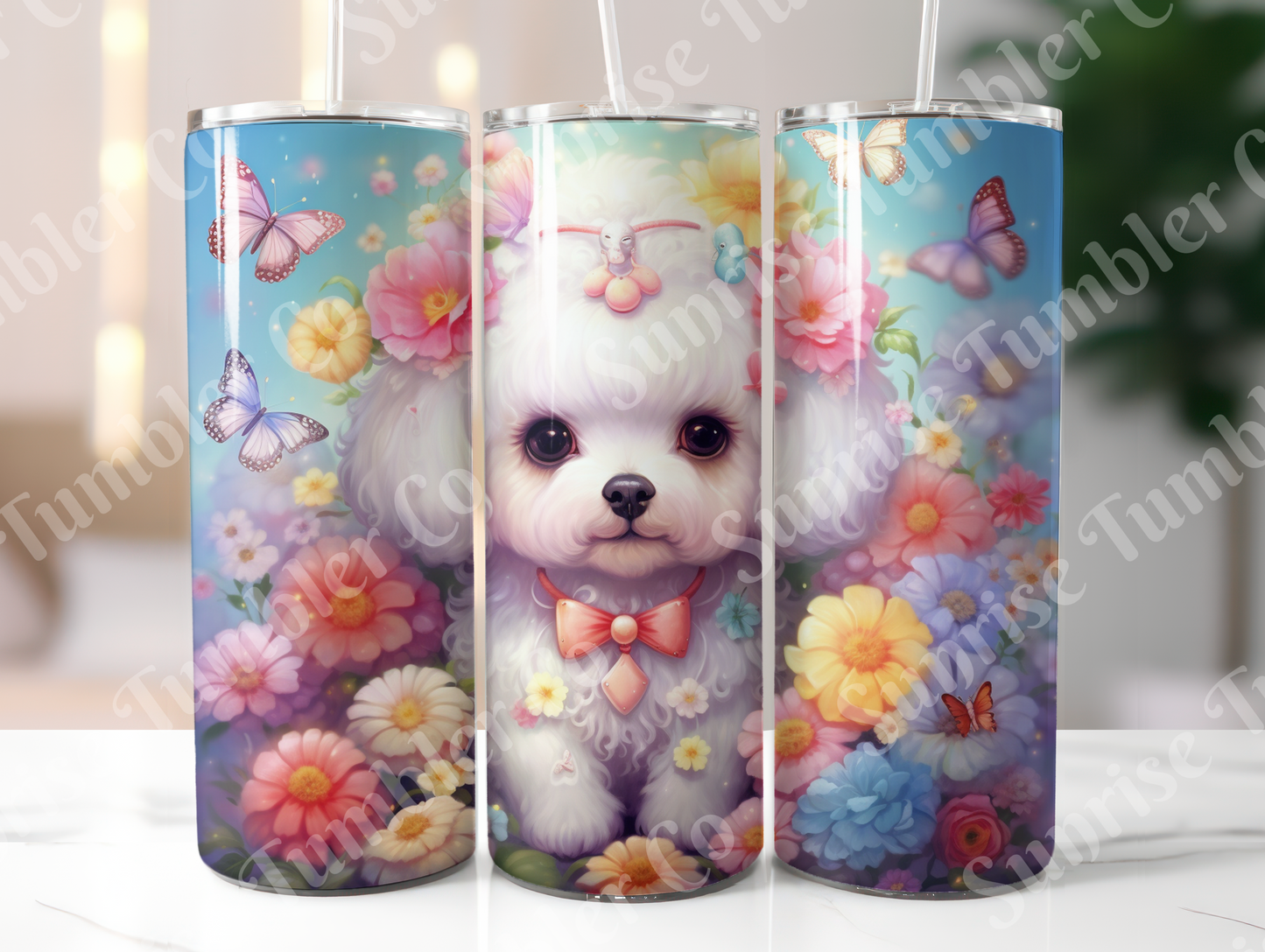 Summer Puppy Variety - 20oz and 30oz Tumblers (Glow In The Dark Green And Blue Available)